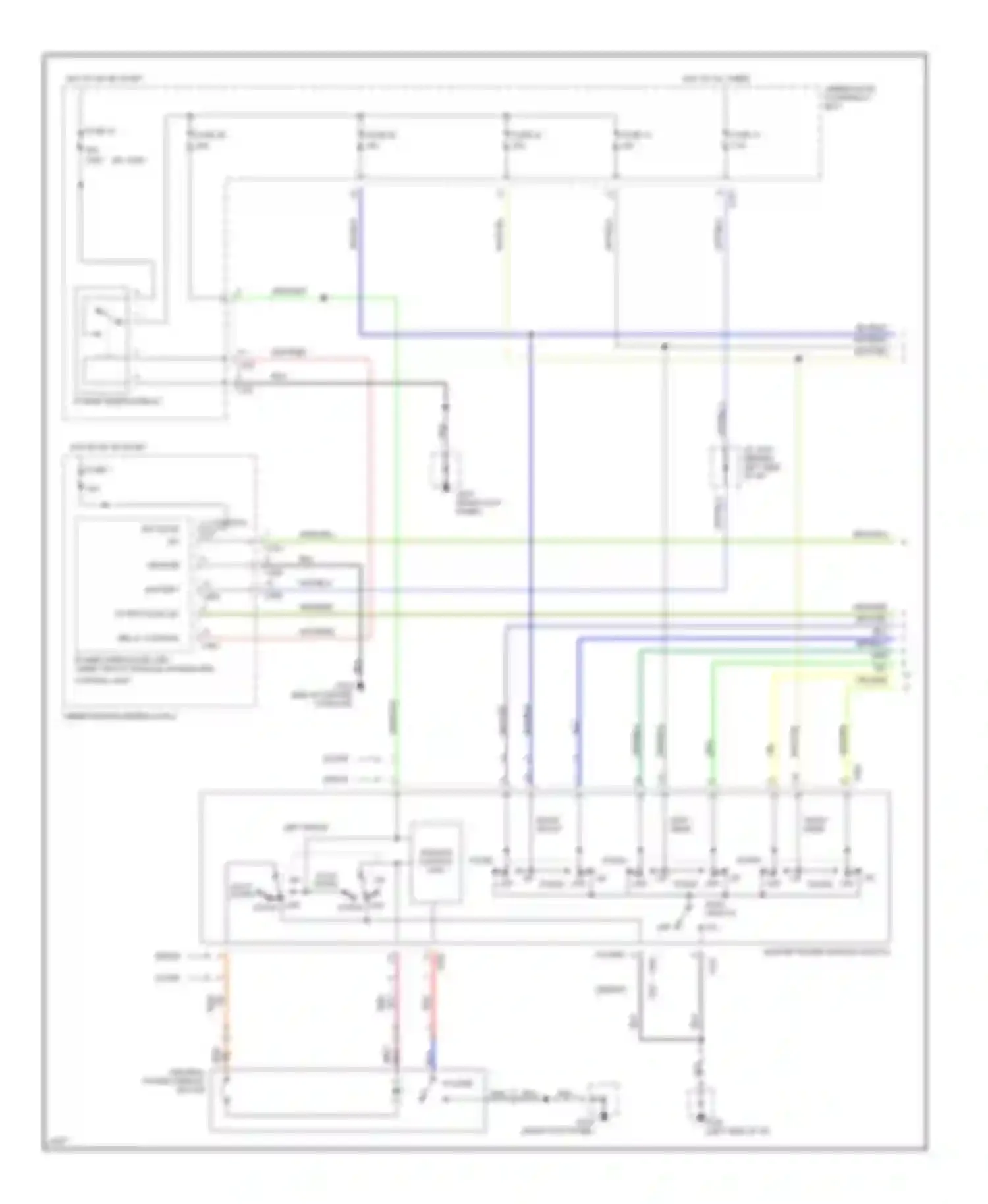 Accord Honda V (1993-1998): Power window circuit (1 of 2)