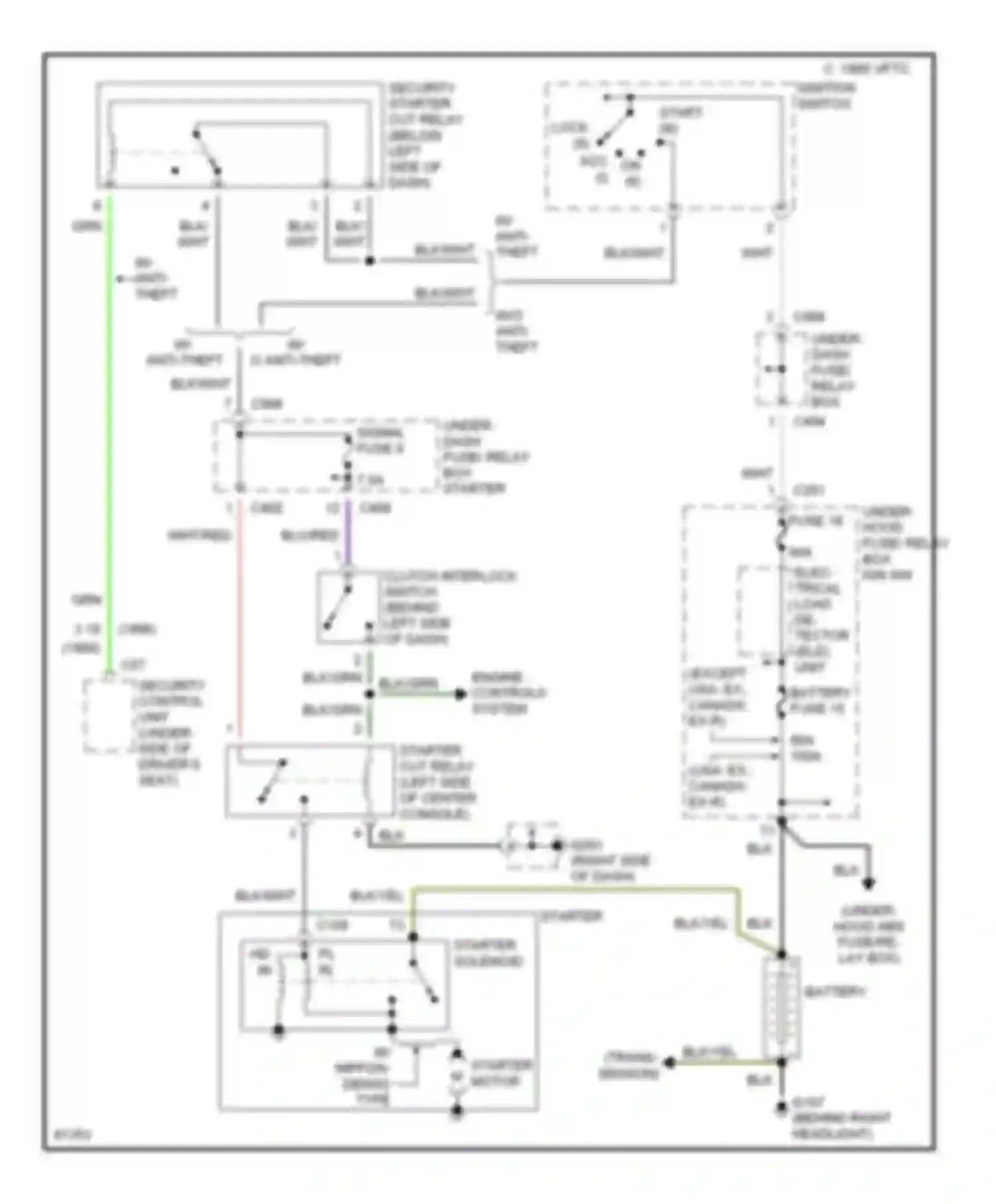 Accord Honda V (1993-1998): 2.2l, starting circuit, m/t