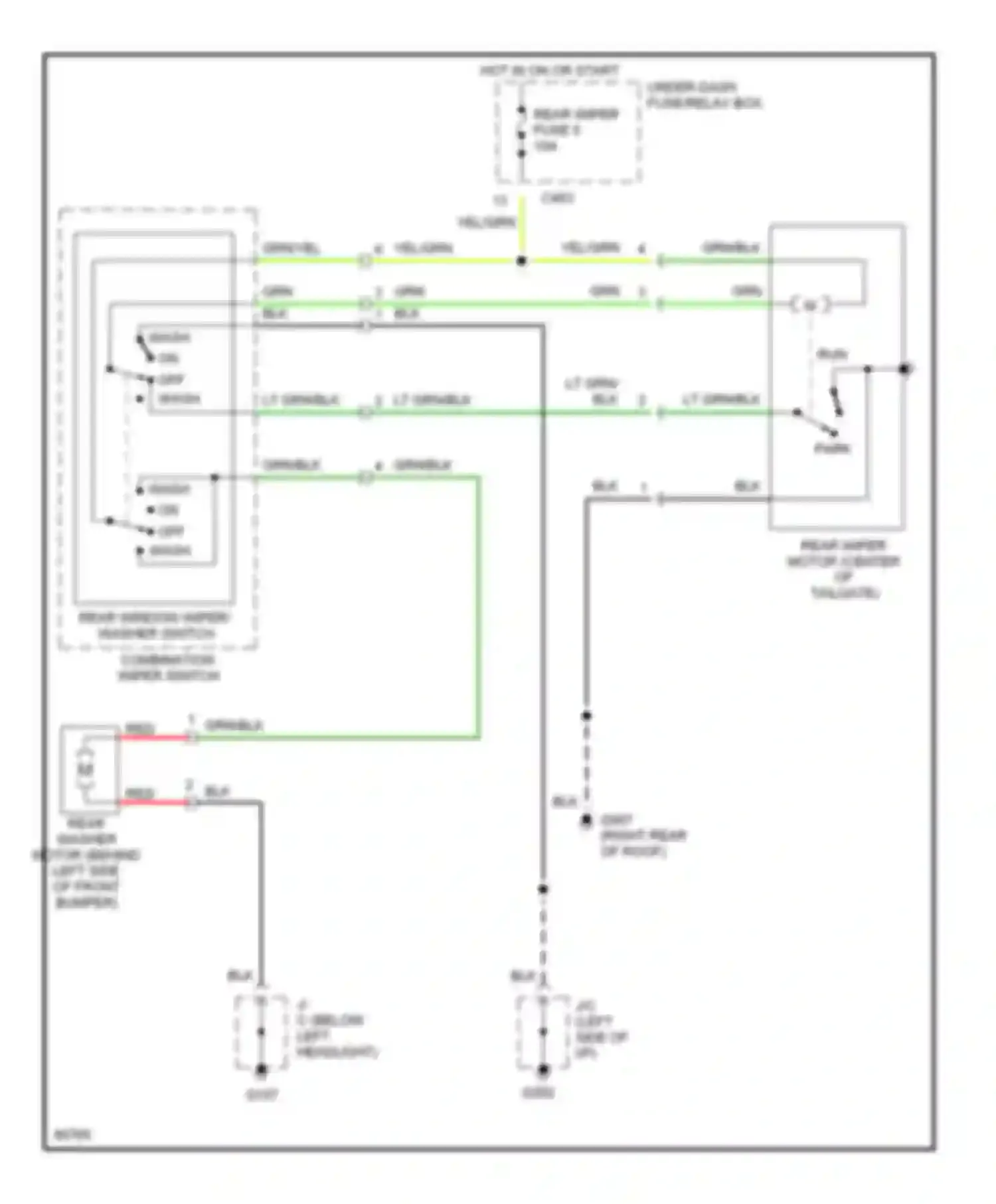 Accord Honda V (1993-1998): Rear wiper/washer circuit
