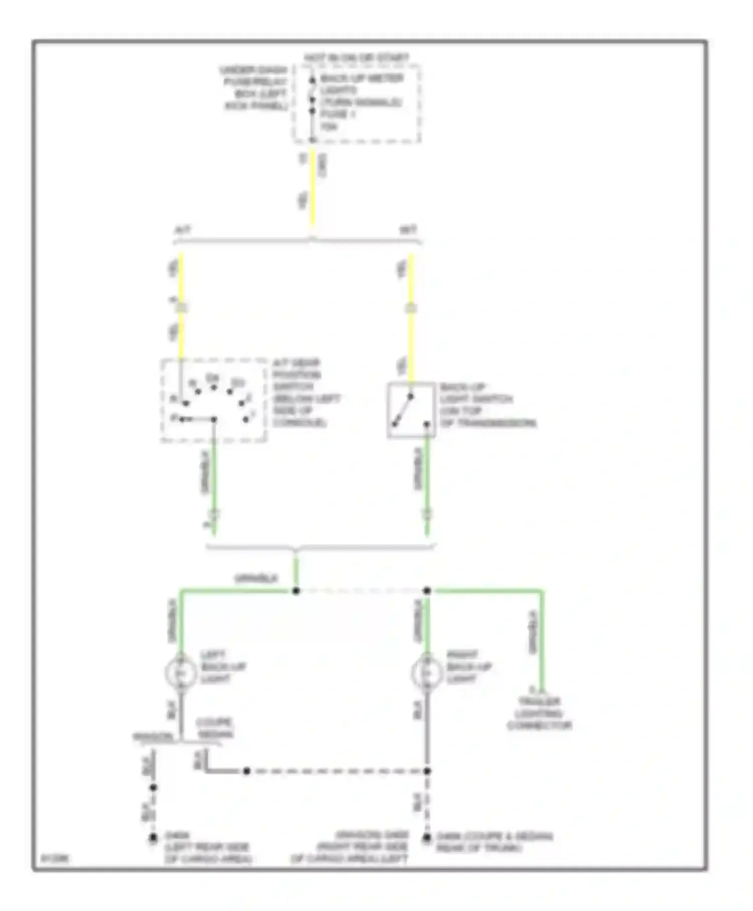 Wiring diagram left back-up light for Honda Accord V (1993-1998) (1 of 3)
