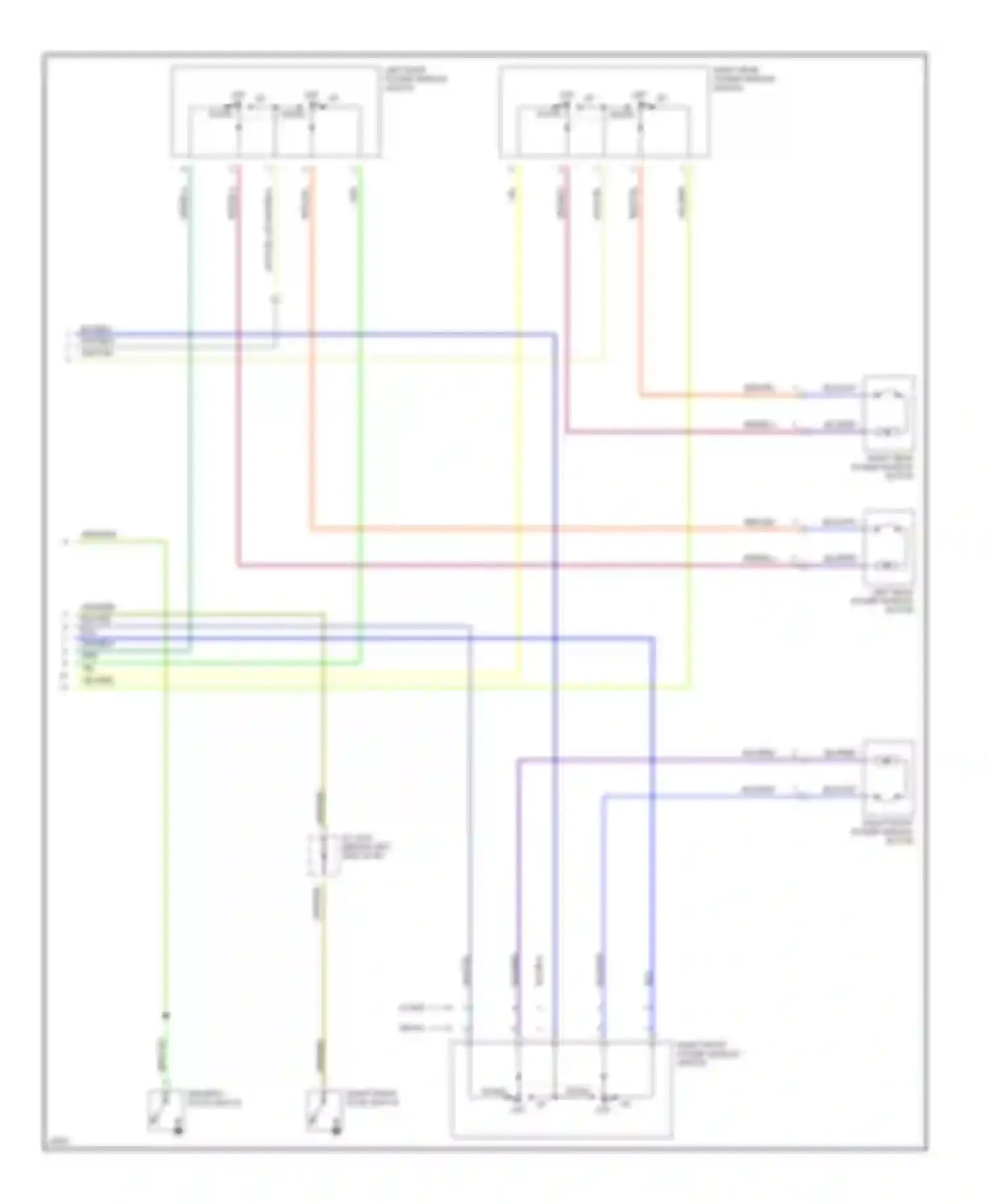 Wiring diagram right rear power window switch for Honda Accord V (1993-1998) (1 of 1)