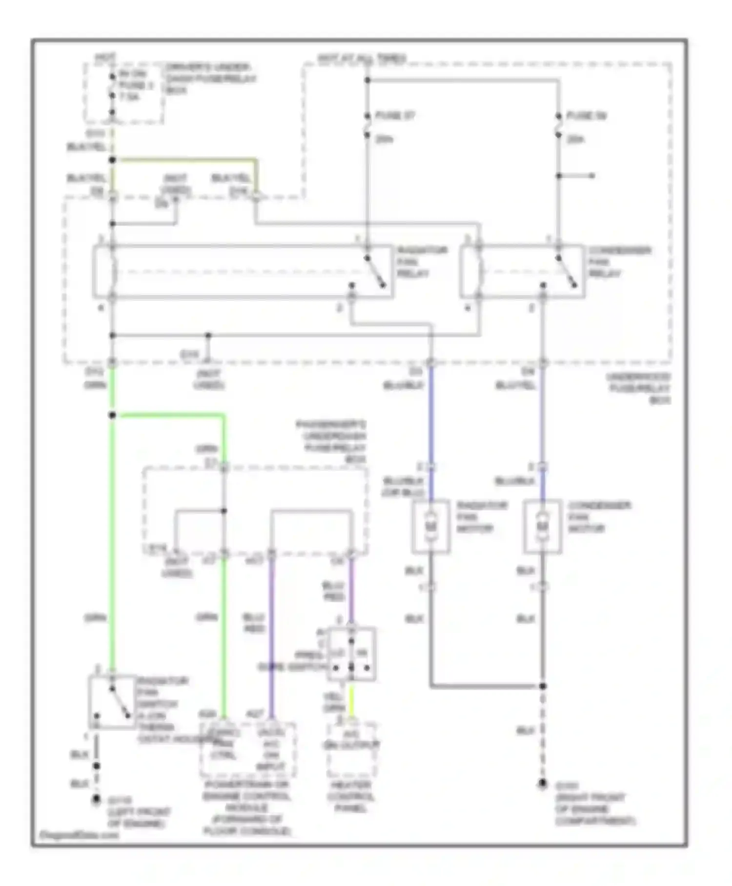 Accord Honda VI (1997-2002): 2.3l, cooling fan circuit