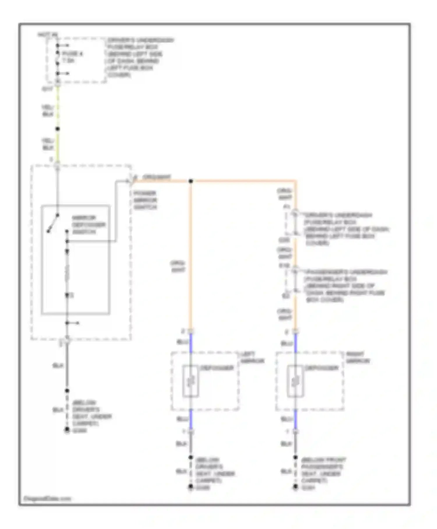 Accord Honda VI (1997-2002): Heated mirrors circuit