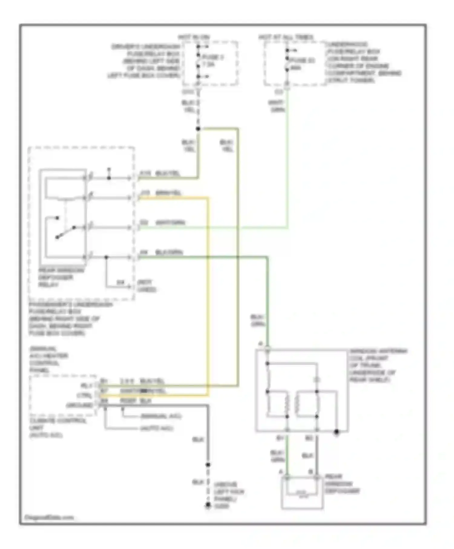 Accord Honda VI (1997-2002): Rear defogger circuit