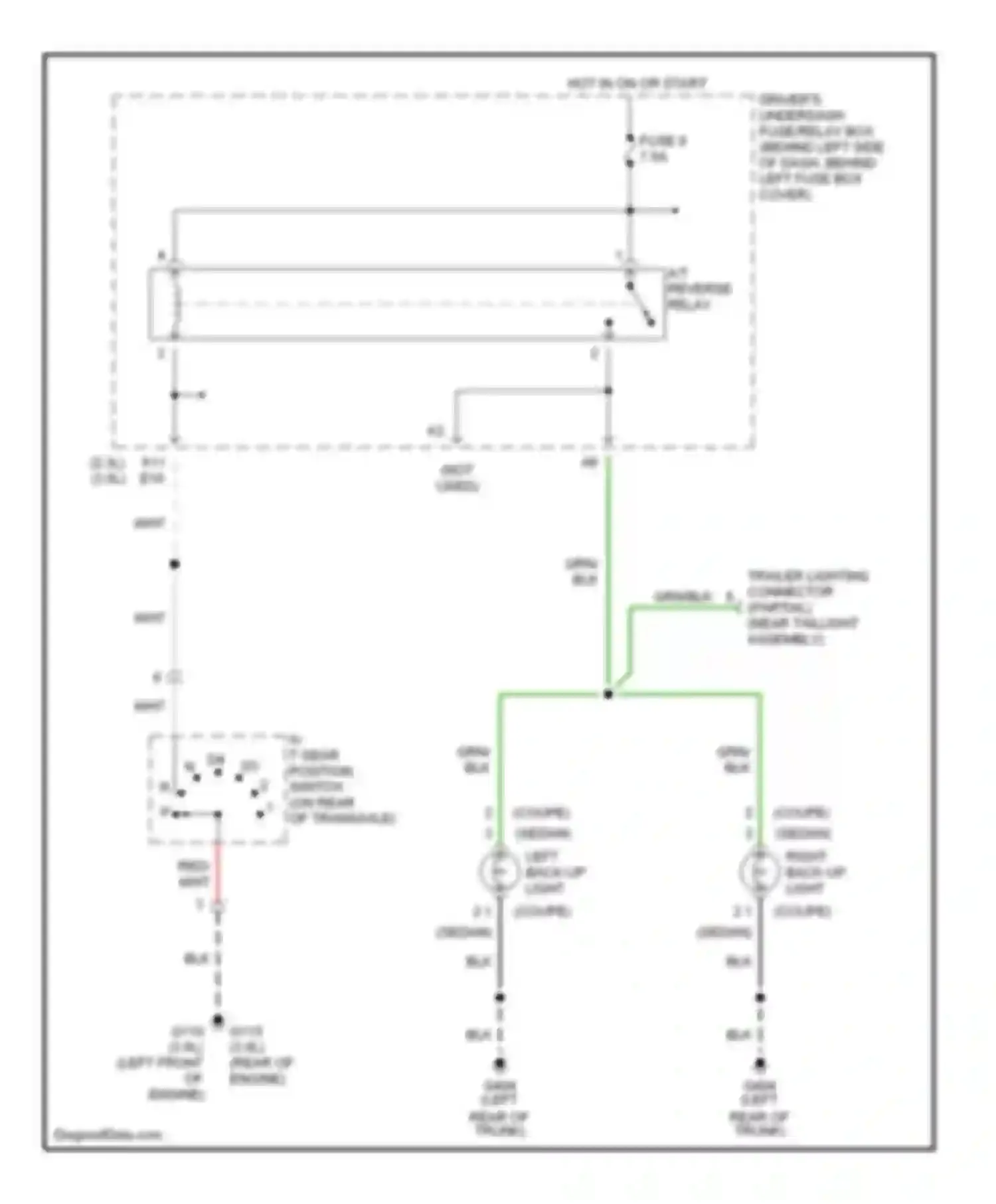 Accord Honda VI (1997-2002): Back-up lamps circuit, a/t