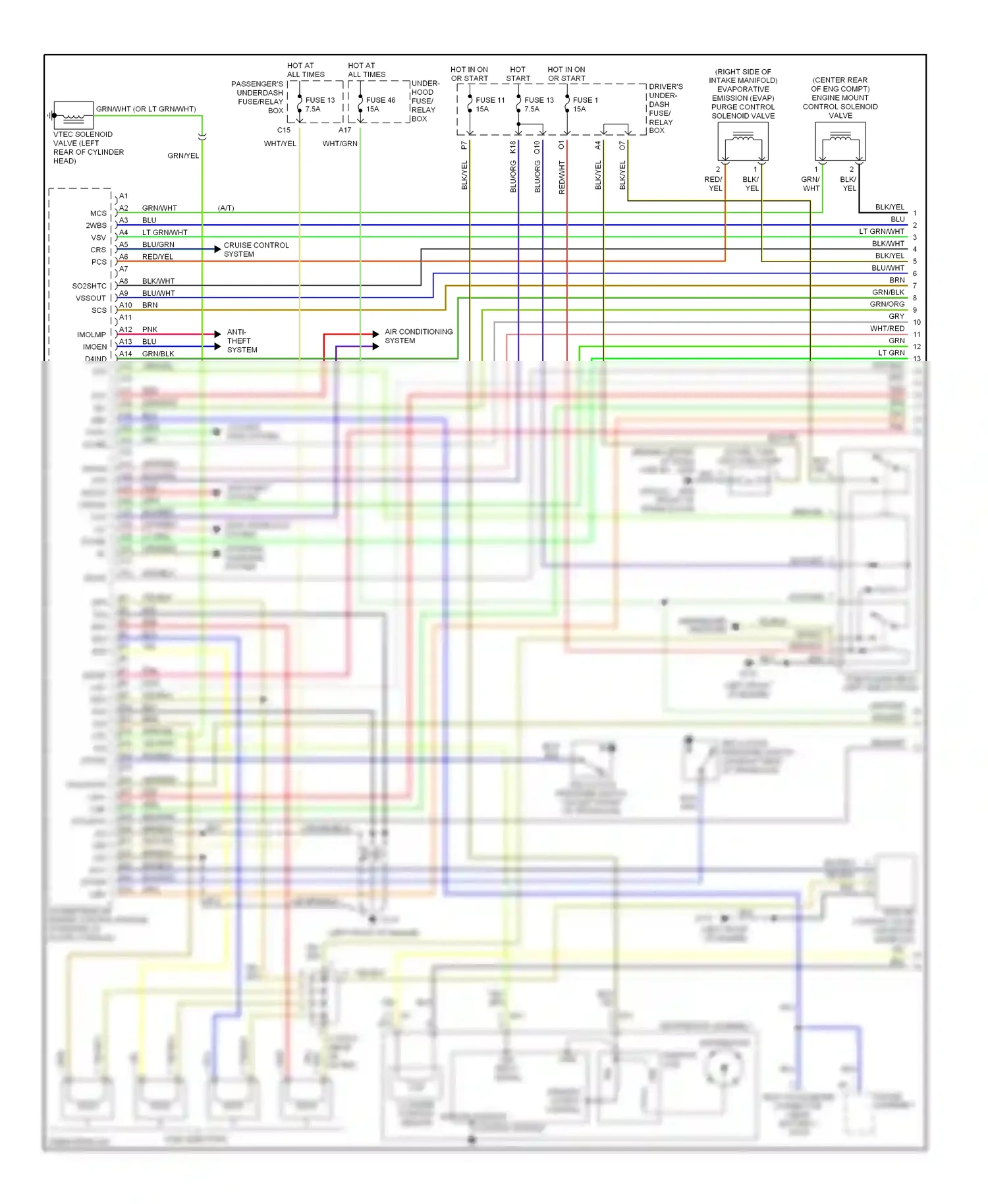 Wiring diagram distributor assembly for Honda Accord VI (1997-2002) (1 of 2)