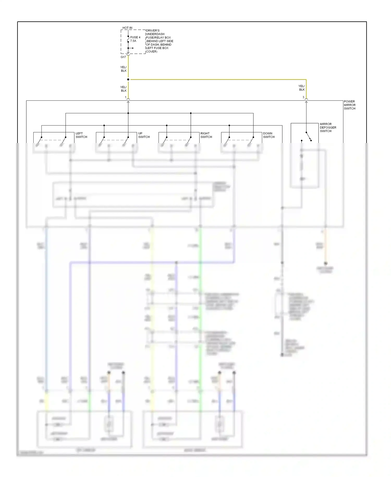 Wiring diagram down switch for Honda Accord VI (1997-2002) (1 of 2)