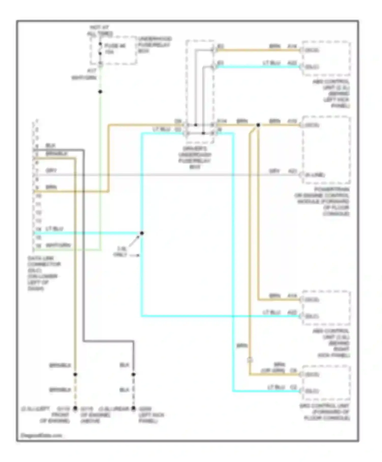 Wiring diagram driver's underdash fuse/relay box for Honda Accord VI (1997-2002) (1 of 13)
