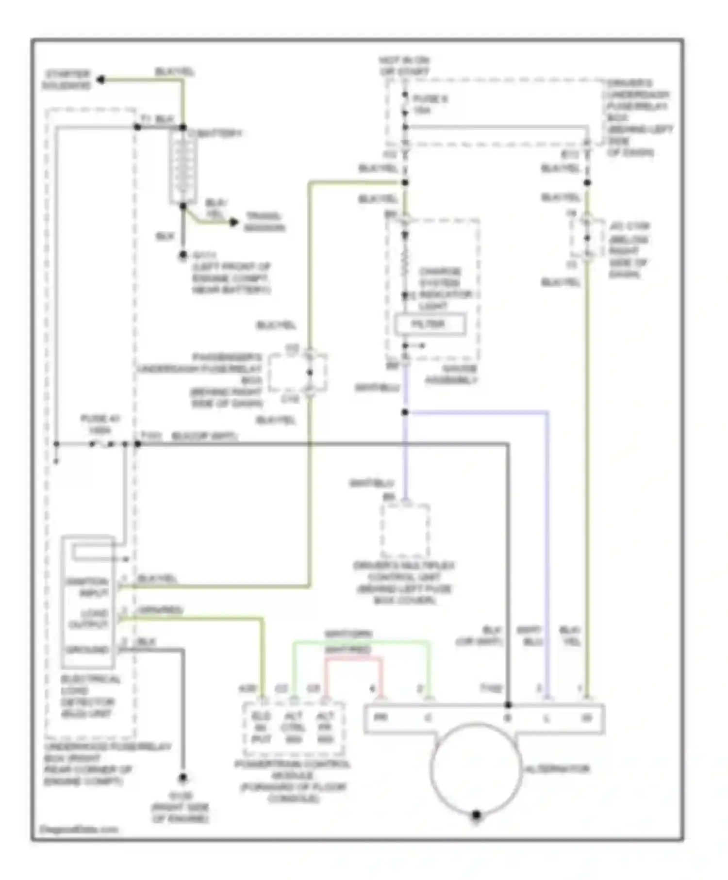 Wiring diagram eld in- put alt ctrl sig alt fr sig for Honda Accord VI (1997-2002) (1 of 1)