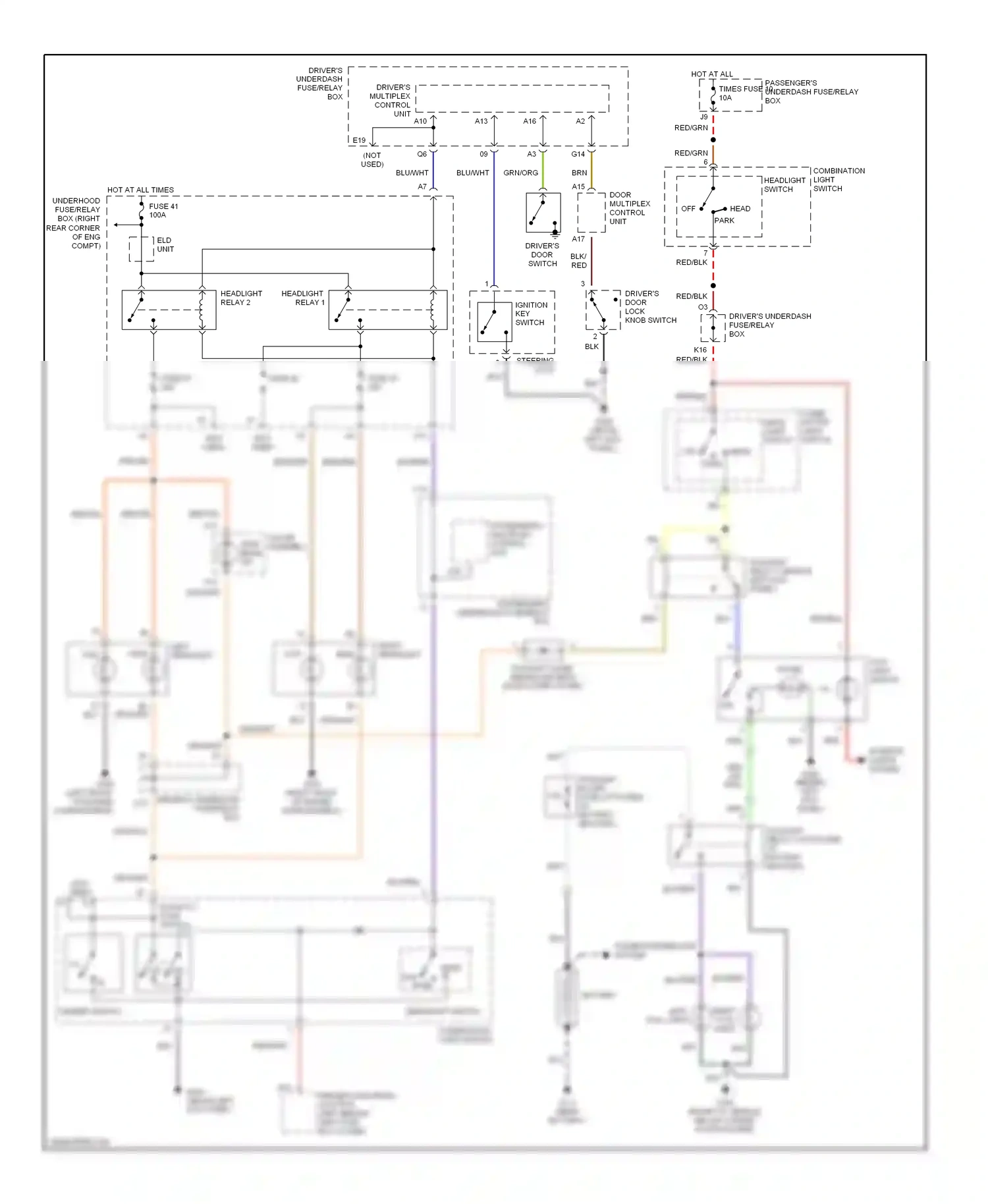 Wiring diagram eld unit for Honda Accord VI (1997-2002) (3 of 6)
