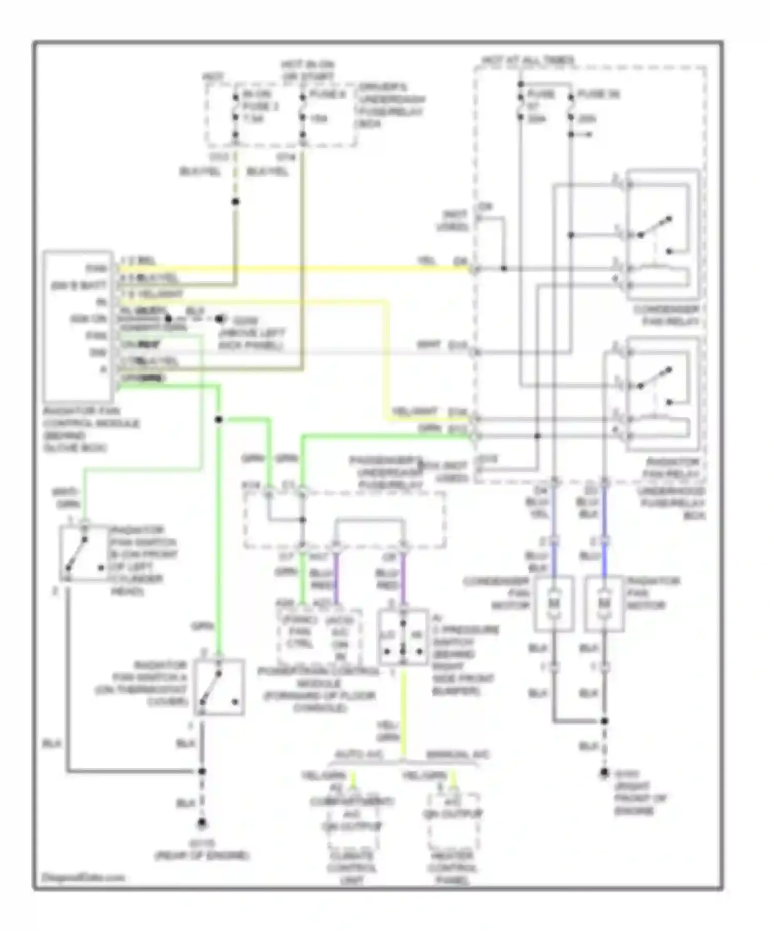 Wiring diagram fuse 57 fuse 58 for Honda Accord VI (1997-2002) (1 of 1)