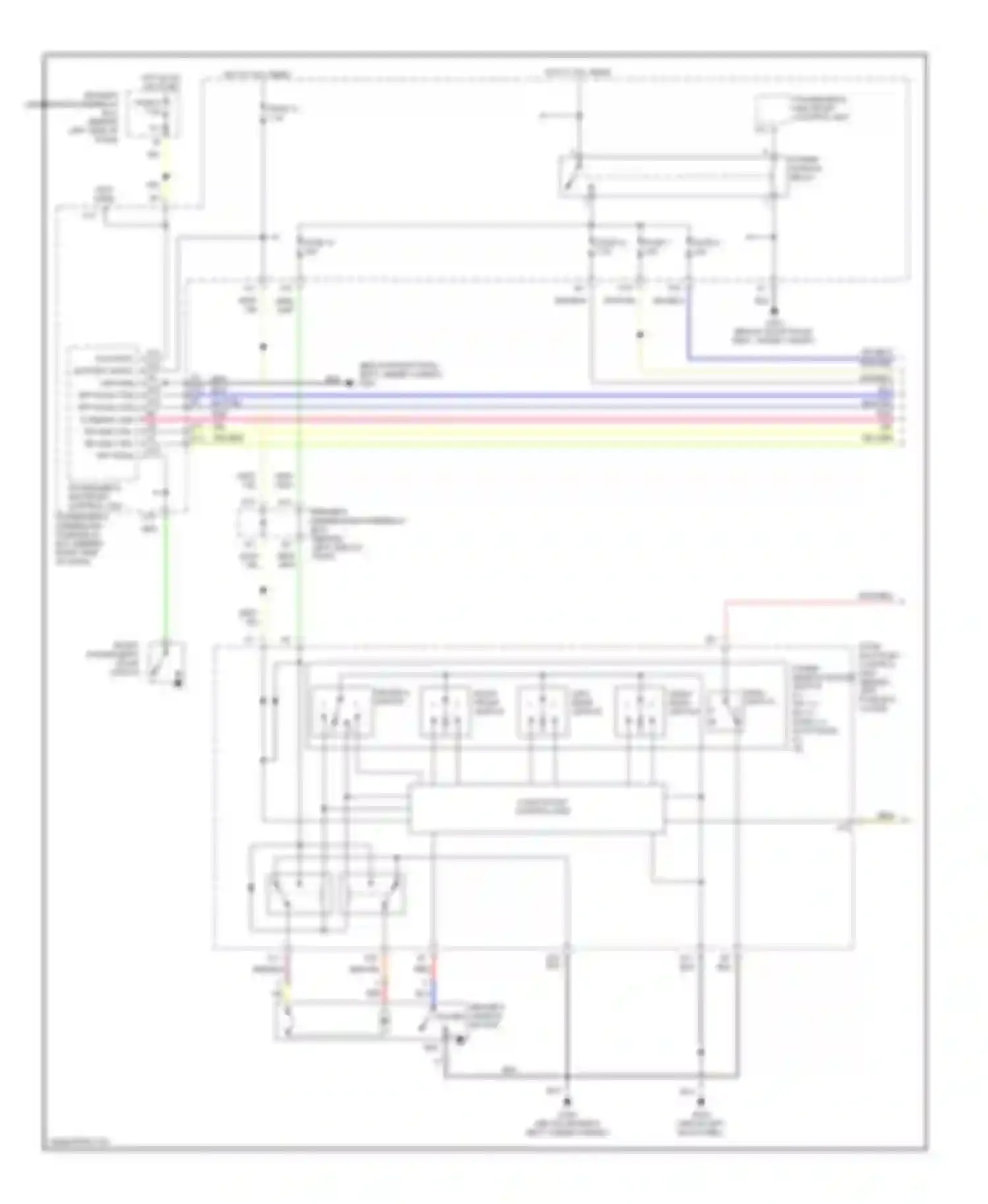 Wiring diagram right front switch for Honda Accord VI (1997-2002) (1 of 1)