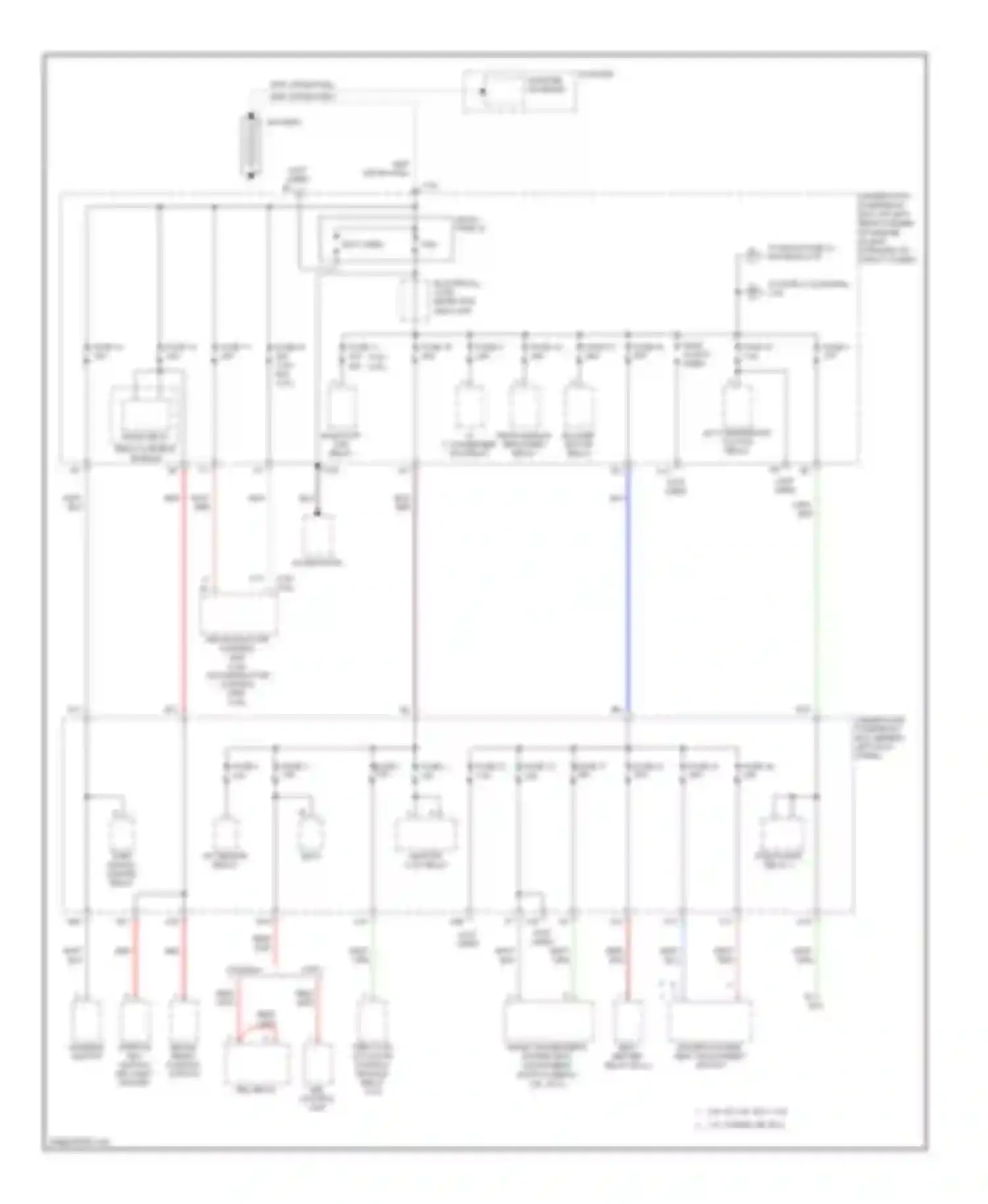 Accord Honda VII facelift (2005-2008): Power distribution circuit, except hybrid (1 of 4)