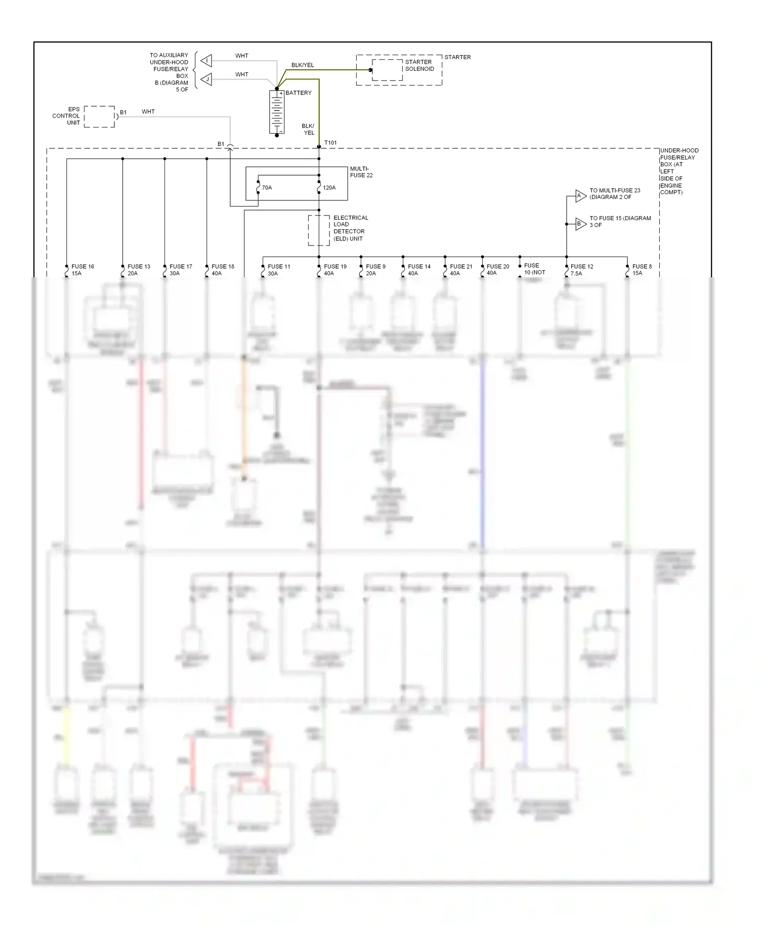 Wiring diagram abs/tcs modulator control unit for Honda Accord VII facelift (2005-2008) (2 of 3)