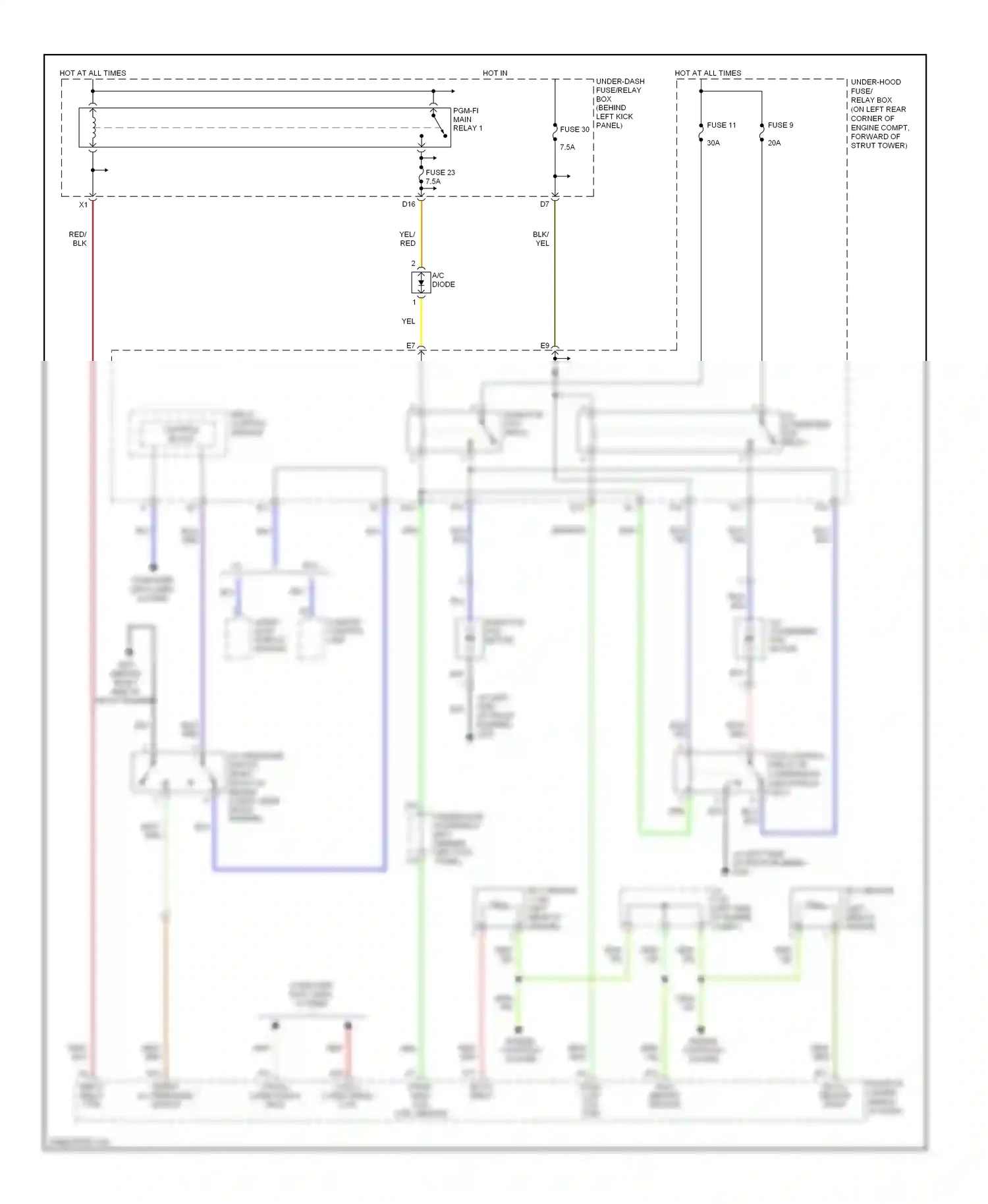 Wiring diagram a/c diode for Honda Accord VII facelift (2005-2008) (1 of 1)