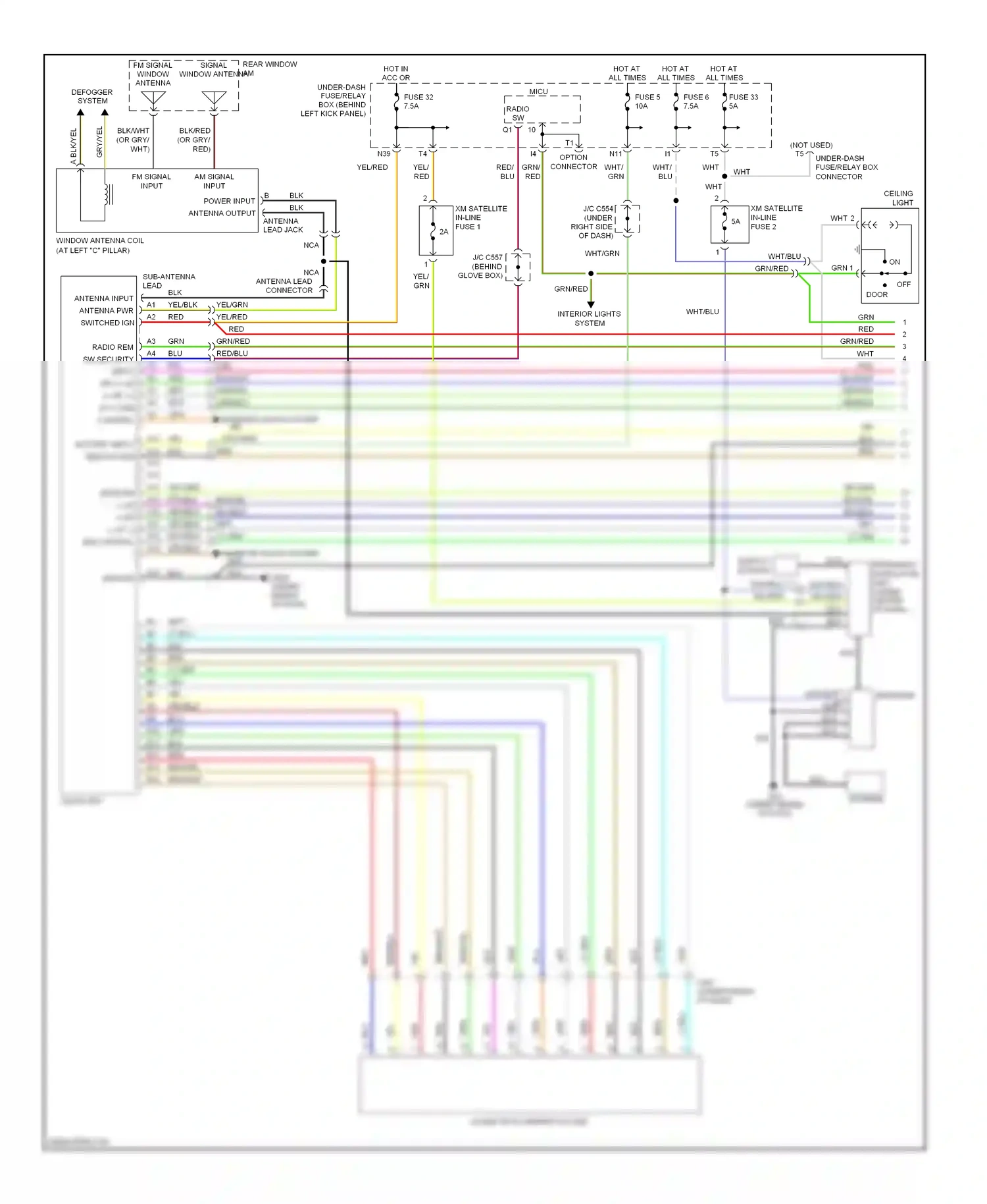 Wiring diagram ceiling light for Honda Accord VII facelift (2005-2008) (1 of 6)