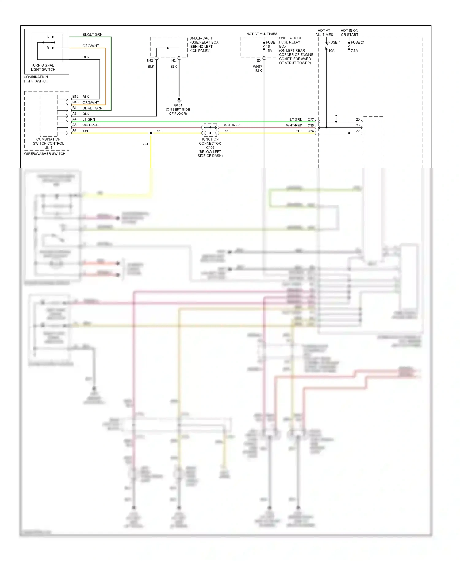 Wiring diagram combination light switch for Honda Accord VII facelift (2005-2008) (1 of 13)