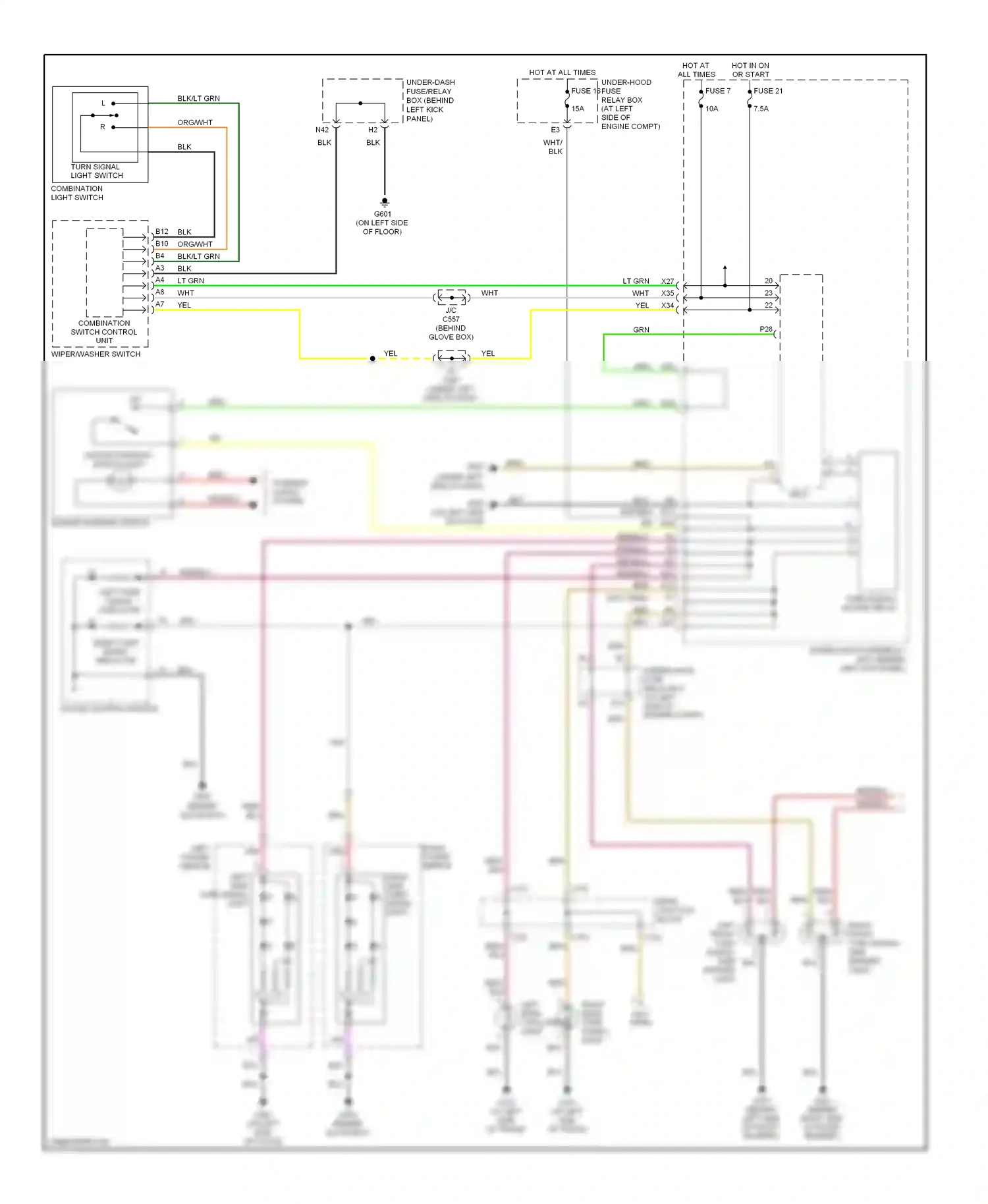 Wiring diagram combination switch control unit for Honda Accord VII facelift (2005-2008) (5 of 23)