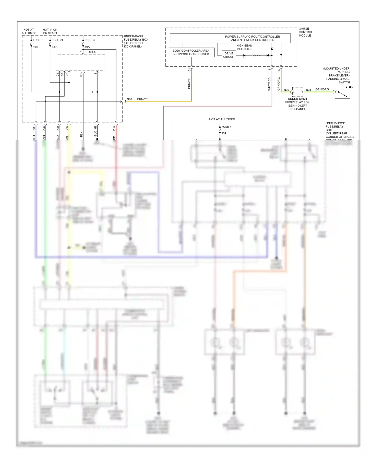 Wiring diagram combination switch control unit for Honda Accord VII facelift (2005-2008) (12 of 23)