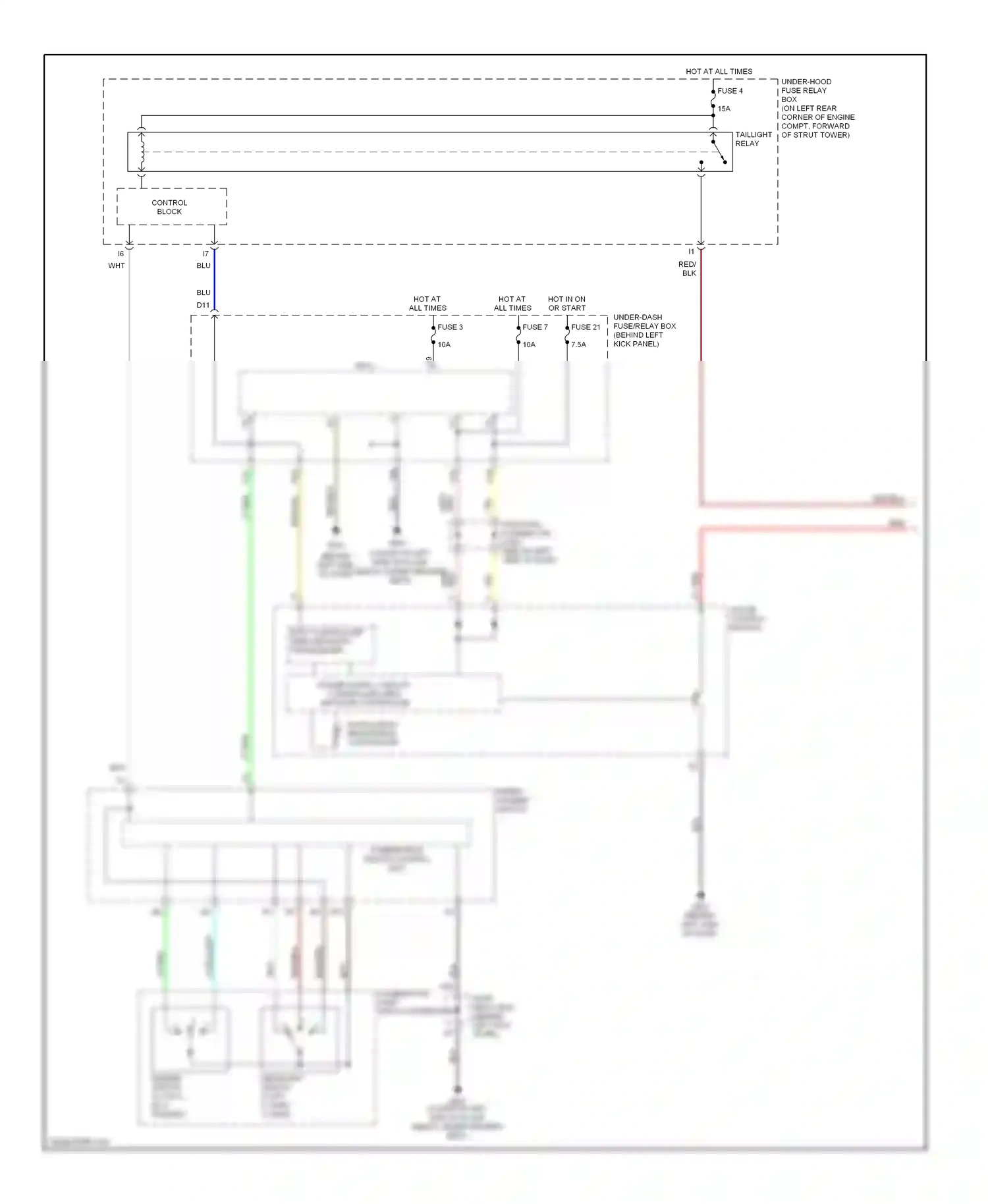 Wiring diagram combination switch control unit for Honda Accord VII facelift (2005-2008) (15 of 23)
