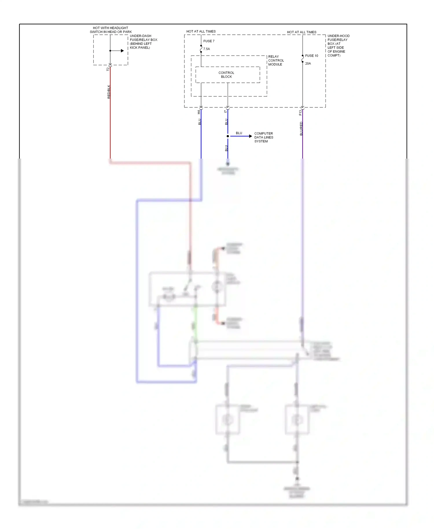 Wiring diagram computer data lines system for Honda Accord VII facelift (2005-2008) (5 of 9)