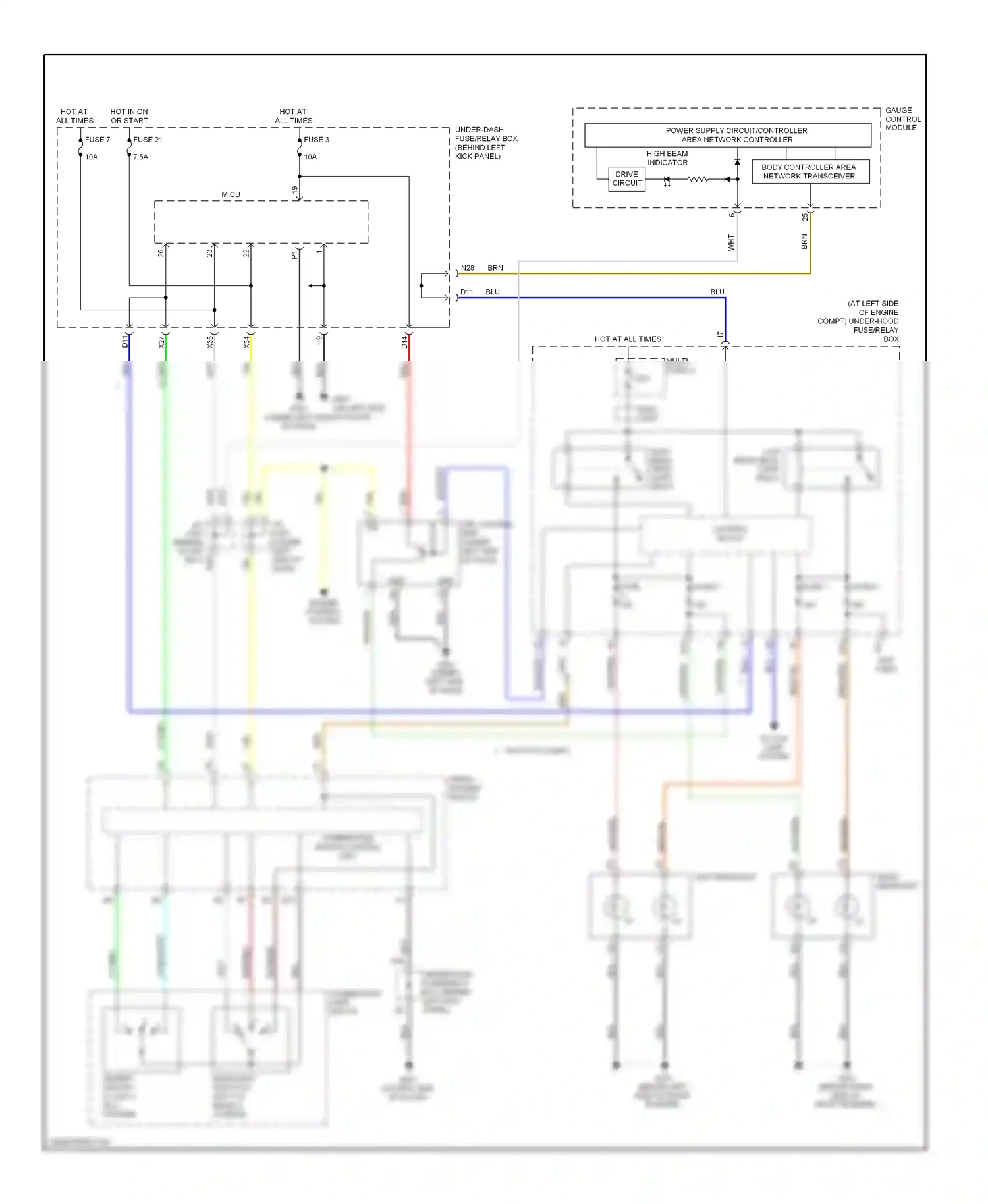 Wiring diagram engine control system for Honda Accord VII facelift (2005-2008) (1 of 1)