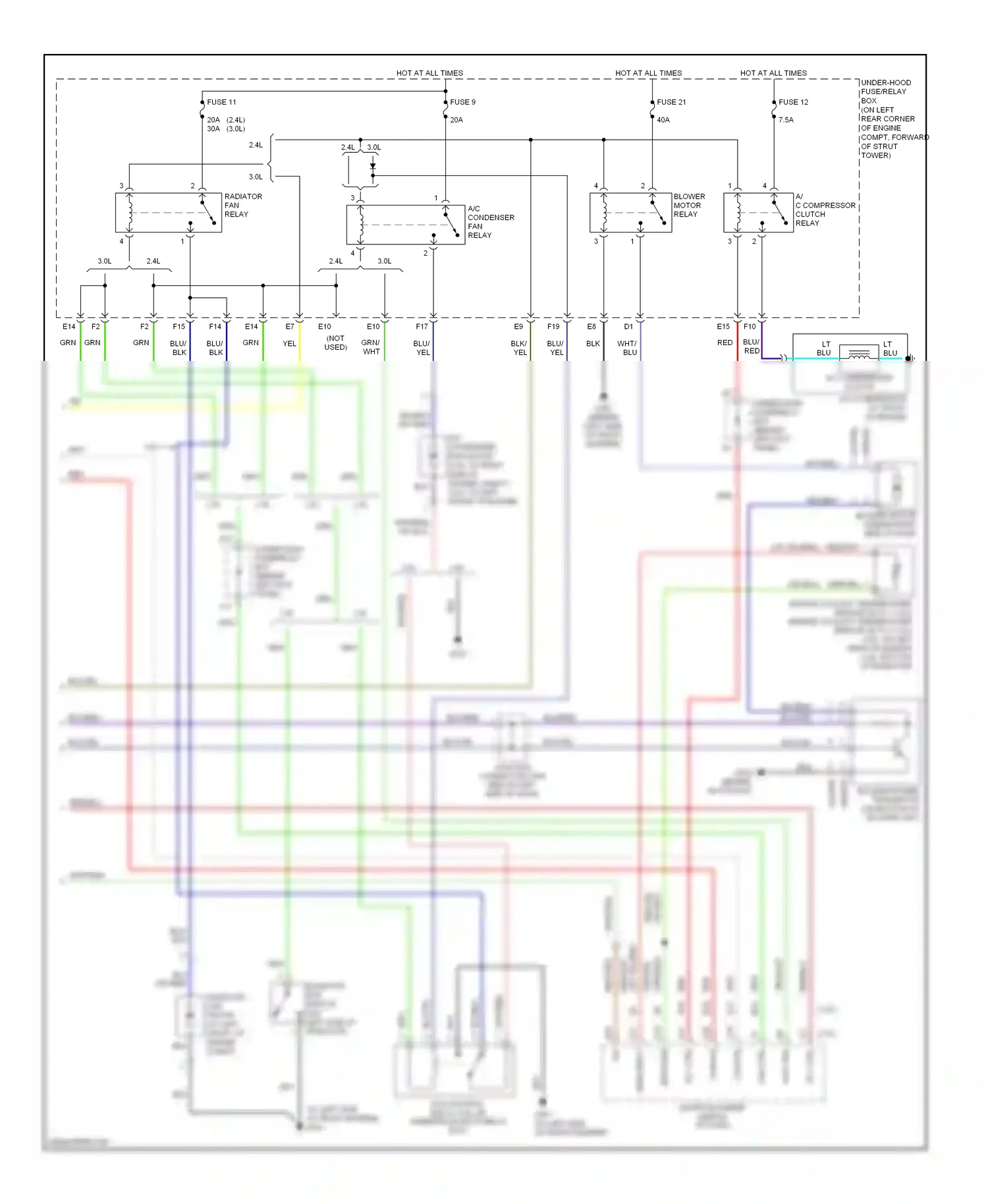 Wiring diagram fan ctrl for Honda Accord VII facelift (2005-2008) (2 of 2)