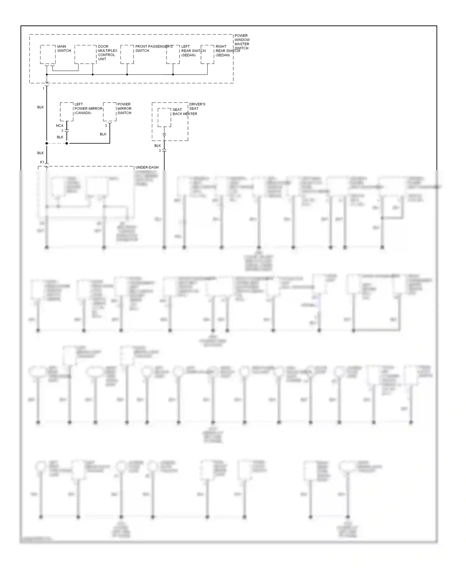 Wiring diagram front passenger's for Honda Accord VII facelift (2005-2008) (1 of 6)