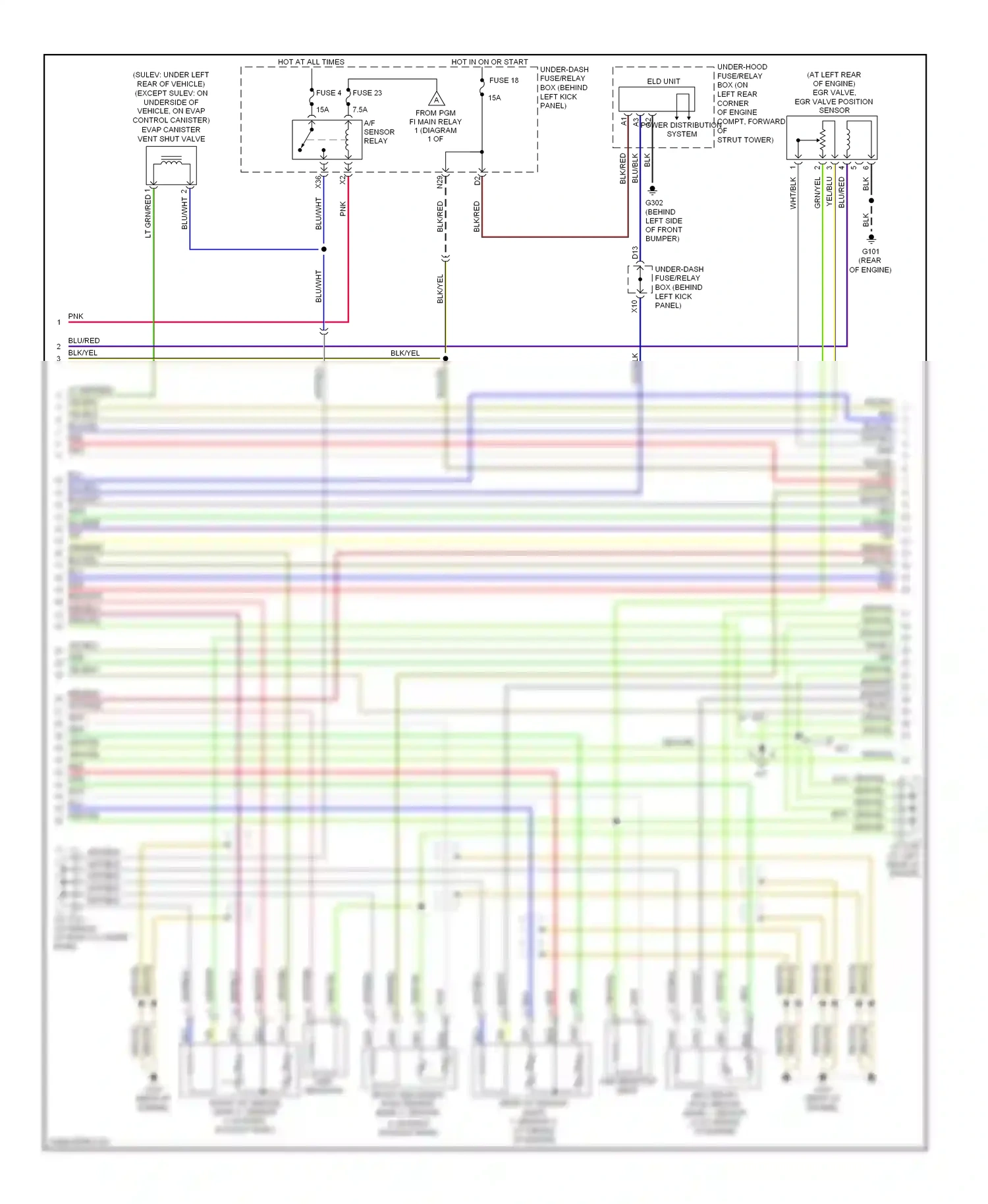 Wiring diagram front secondary for Honda Accord VII facelift (2005-2008) (1 of 2)