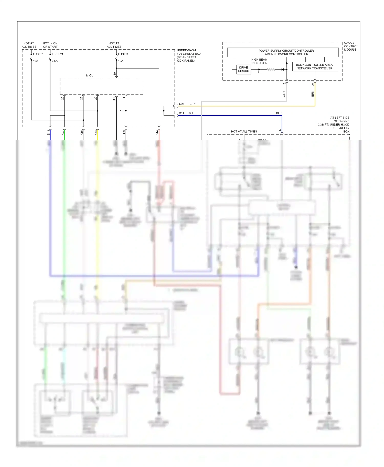 Wiring diagram gauge control module for Honda Accord VII facelift (2005-2008) (35 of 54)