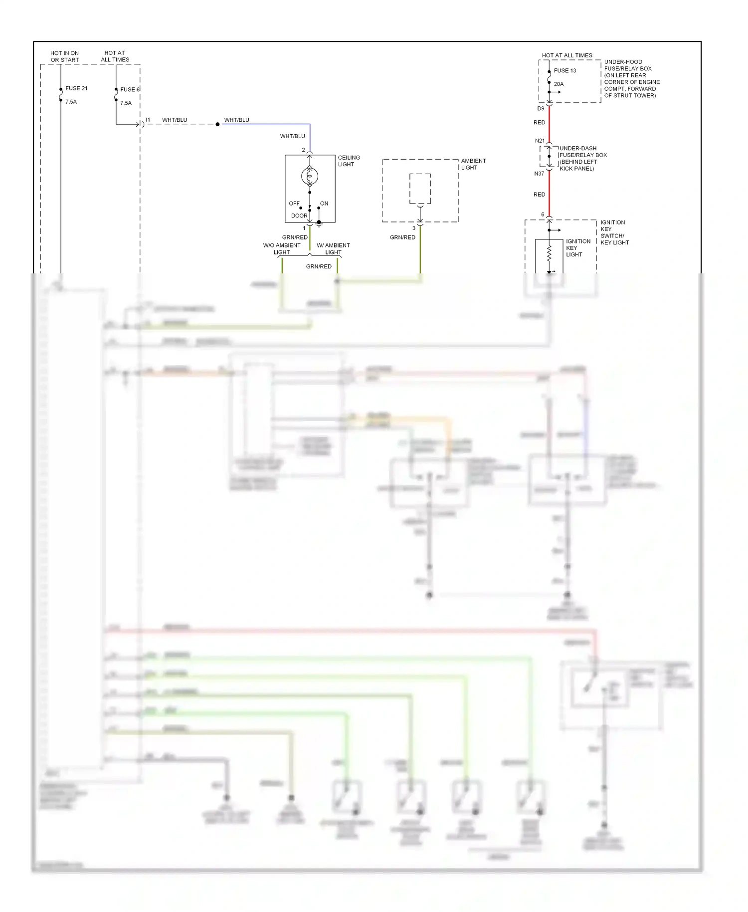 Wiring diagram ignition key switch for Honda Accord VII facelift (2005-2008) (2 of 11)