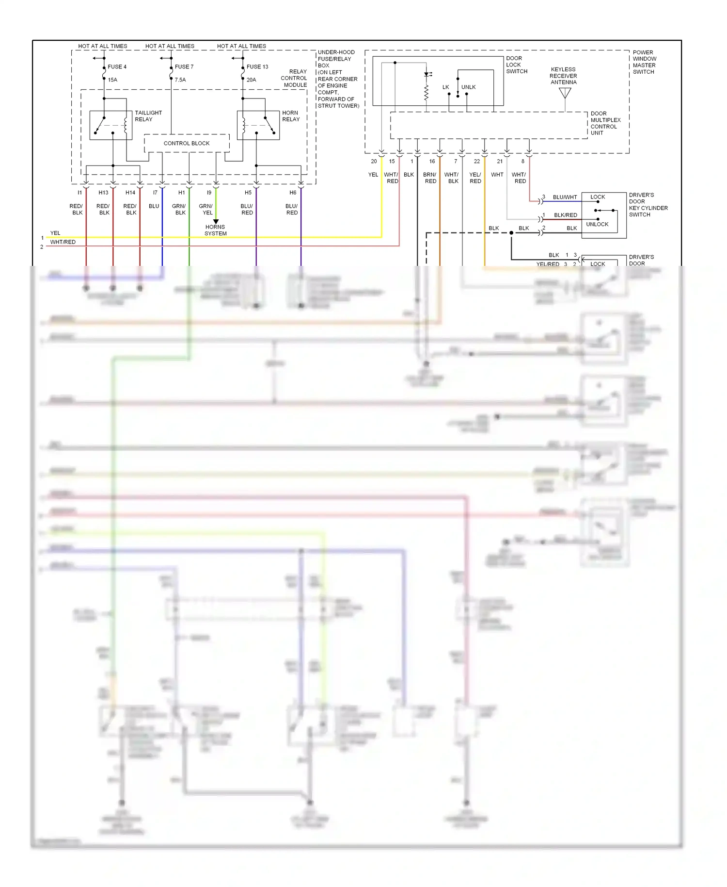 Wiring diagram ignition key switch for Honda Accord VII facelift (2005-2008) (4 of 11)