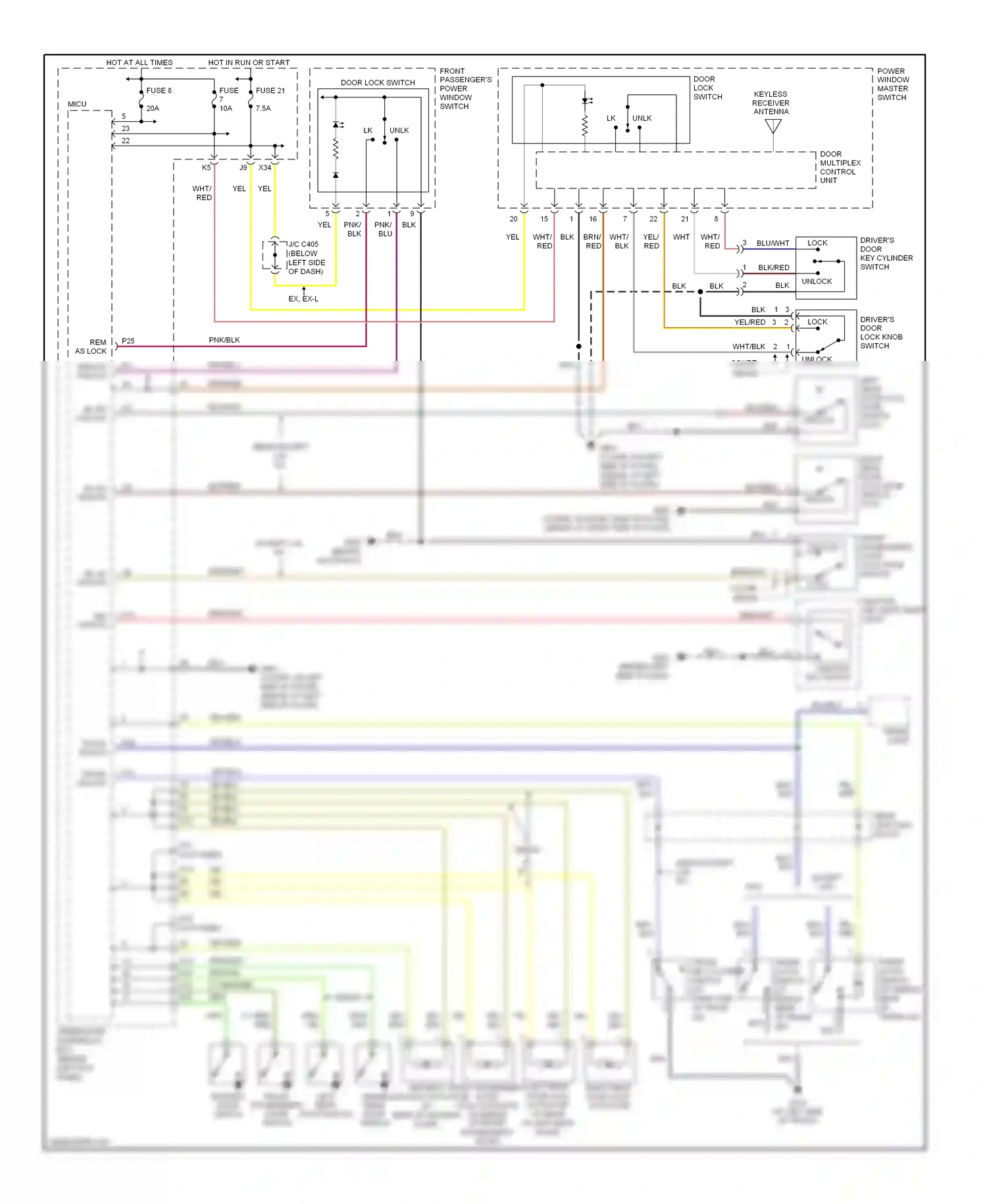 Wiring diagram ignition key switch for Honda Accord VII facelift (2005-2008) (6 of 11)