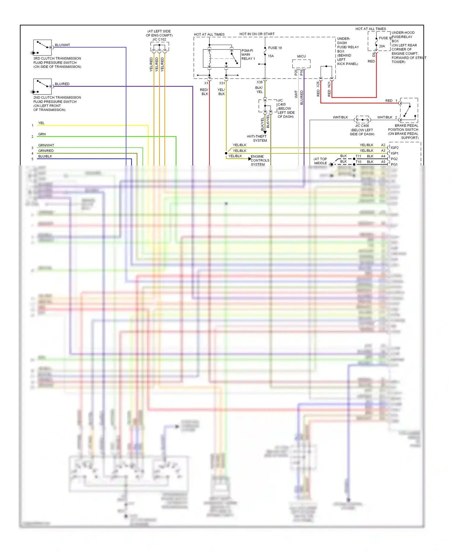 Wiring diagram kick panel) for Honda Accord VII facelift (2005-2008) (1 of 4)