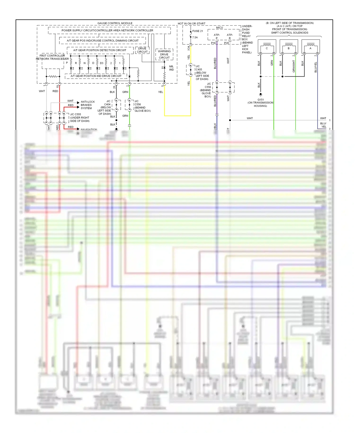 Wiring diagram kick panel) for Honda Accord VII facelift (2005-2008) (3 of 4)