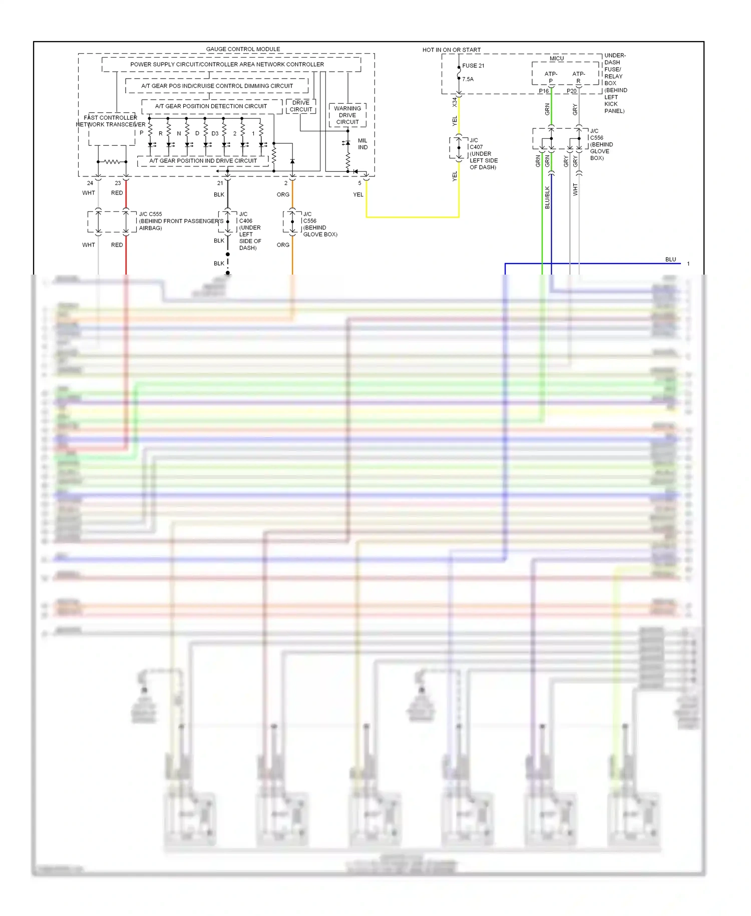 Wiring diagram kick panel) for Honda Accord VII facelift (2005-2008) (4 of 4)
