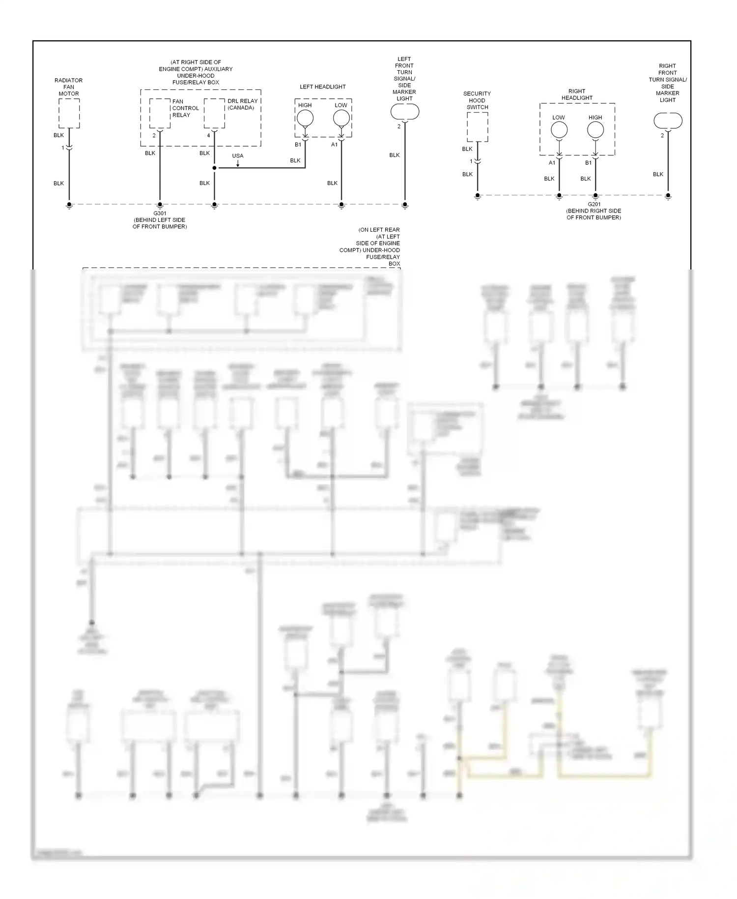 Wiring diagram left headlight for Honda Accord VII facelift (2005-2008) (1 of 5)