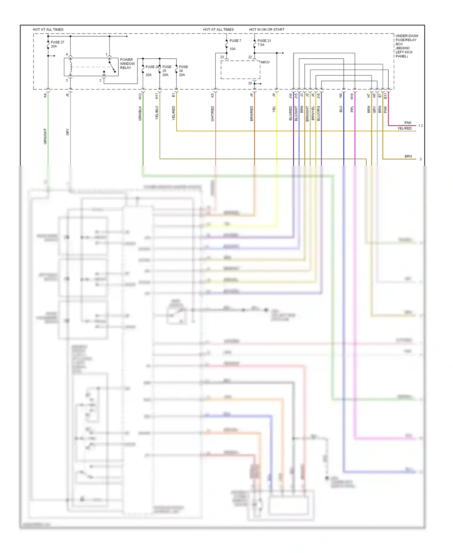 Wiring diagram main switch for Honda Accord VII facelift (2005-2008) (8 of 8)