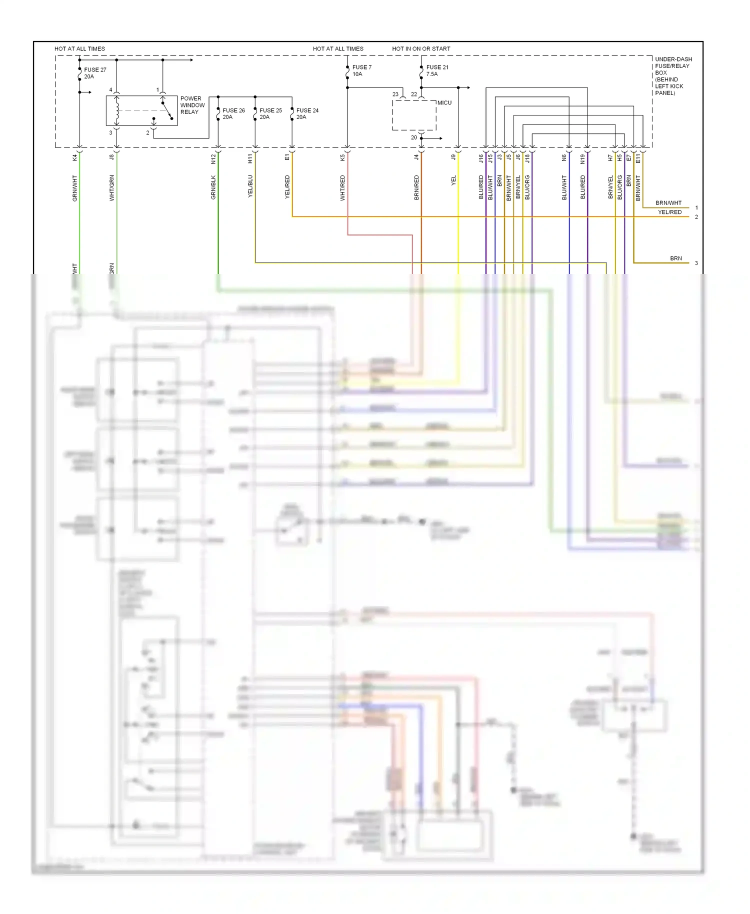 Wiring diagram main switch for Honda Accord VII facelift (2005-2008) (7 of 8)