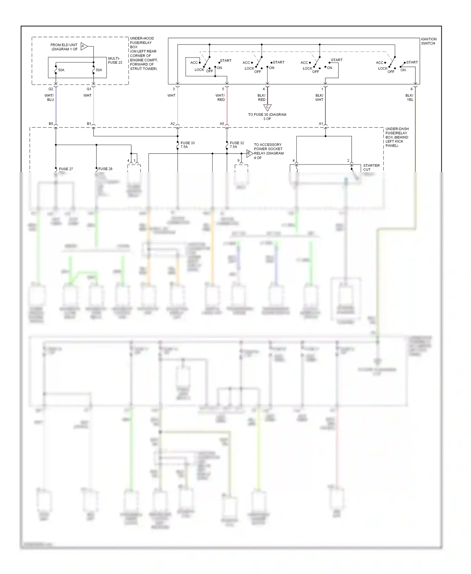 Wiring diagram power window master switch for Honda Accord VII facelift (2005-2008) (10 of 19)