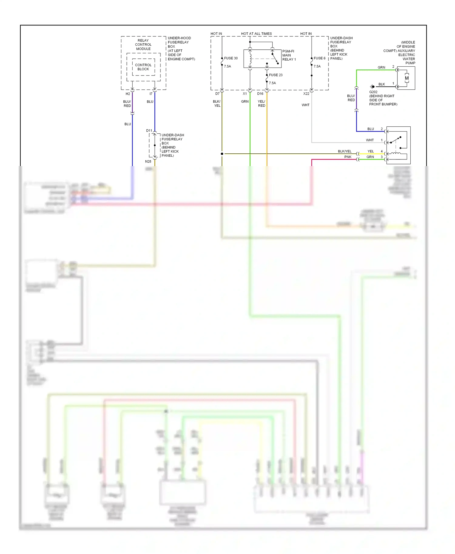 Wiring diagram relay control module for Honda Accord VII facelift (2005-2008) (3 of 23)