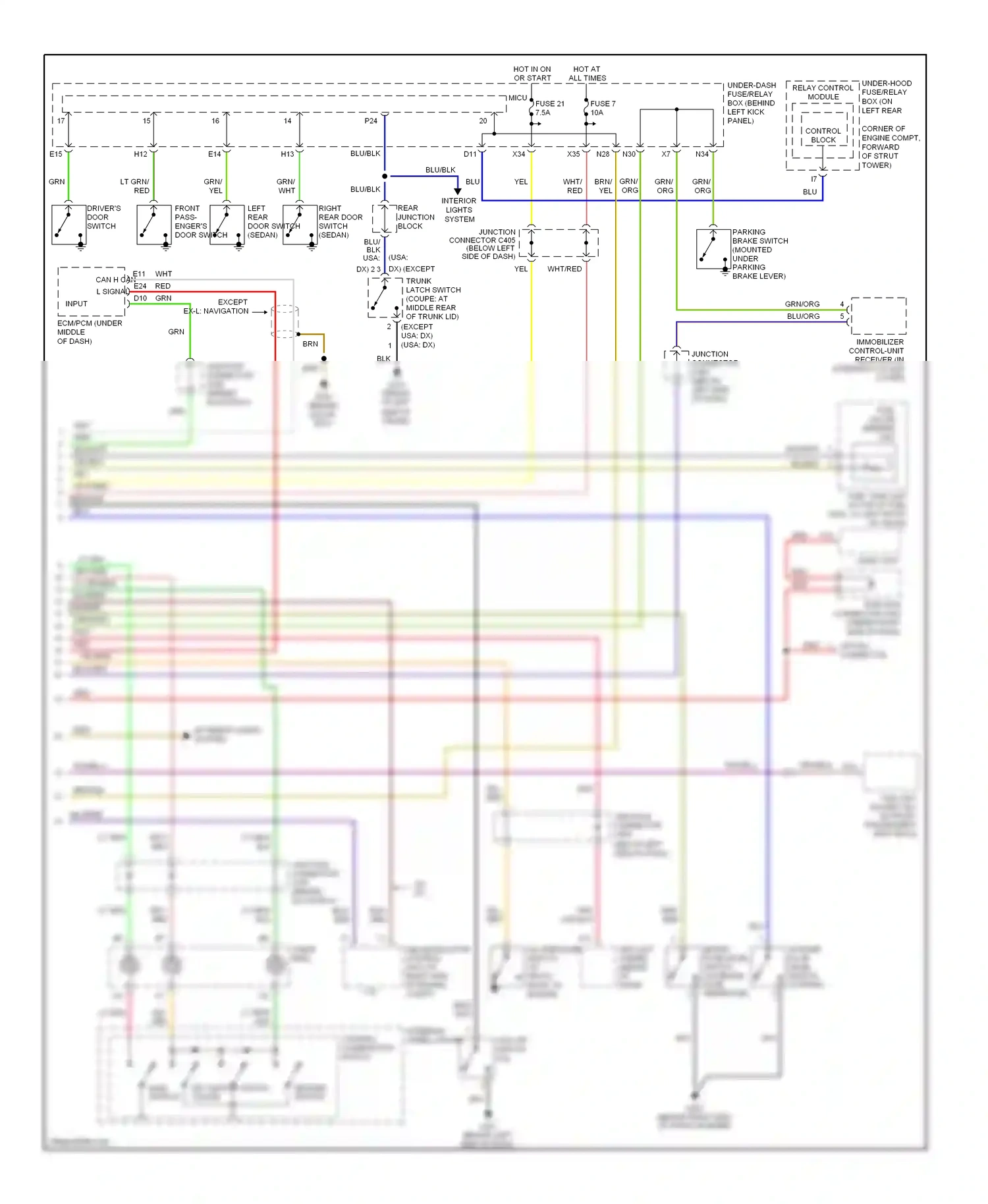 Wiring diagram relay control module for Honda Accord VII facelift (2005-2008) (16 of 23)