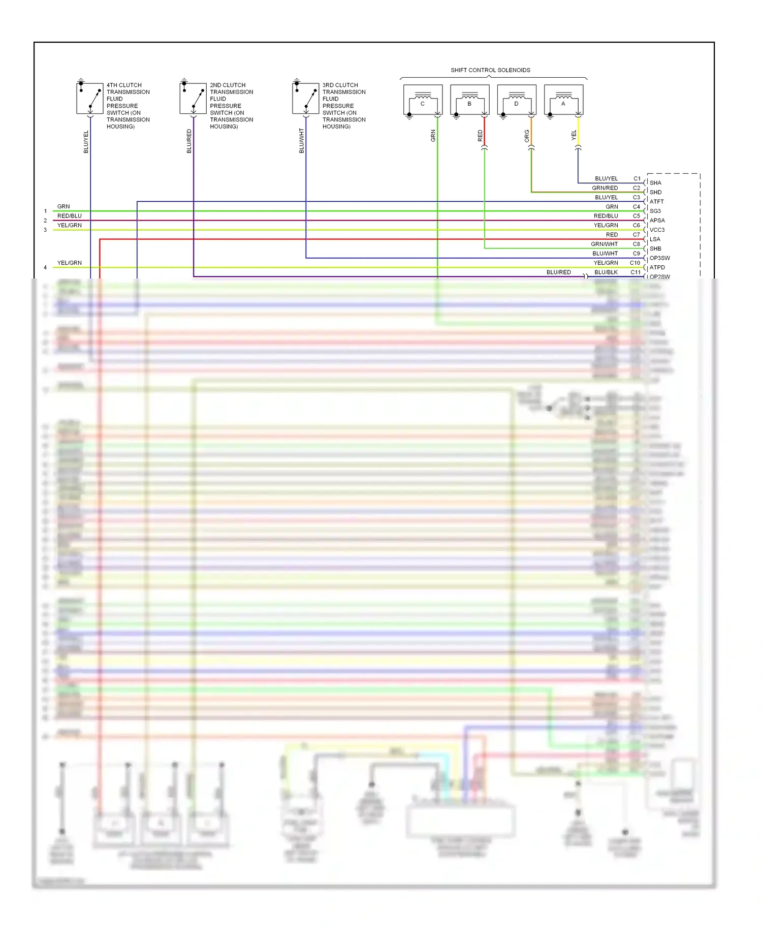 Wiring diagram shift control solenoids for Honda Accord VII facelift (2005-2008) (2 of 2)