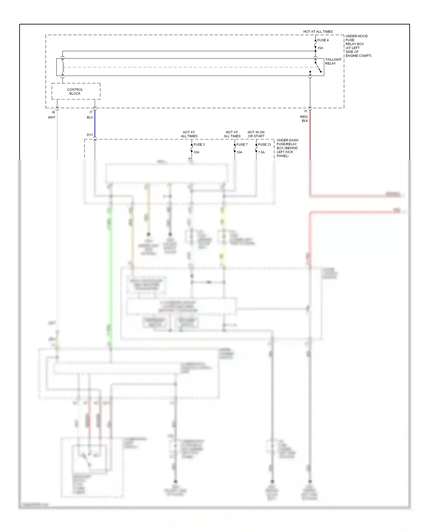 Wiring diagram trip/reset switch for Honda Accord VII facelift (2005-2008) (1 of 1)