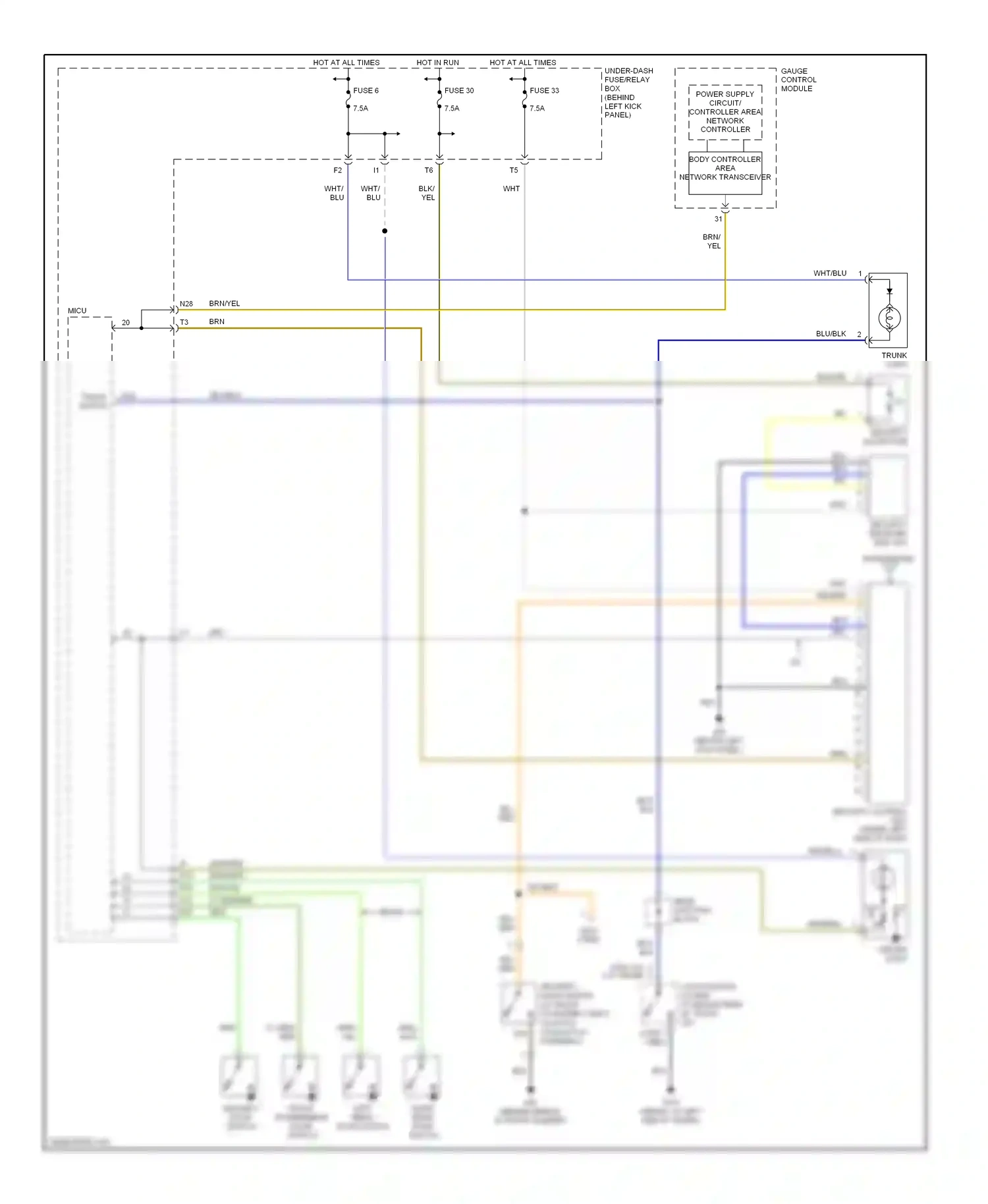 Wiring diagram trunk switch for Honda Accord VII facelift (2005-2008) (1 of 7)
