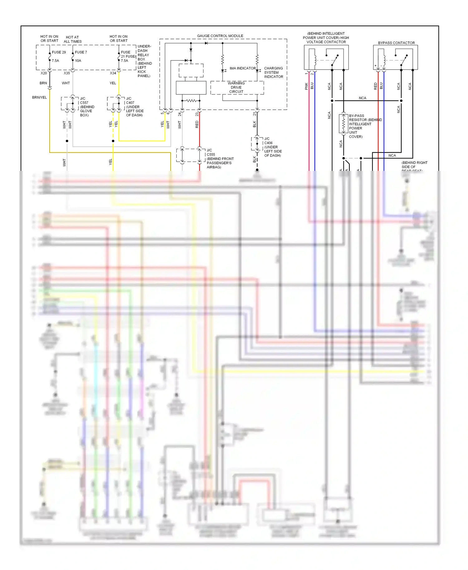 Wiring diagram under- dash for Honda Accord VII facelift (2005-2008) (1 of 1)