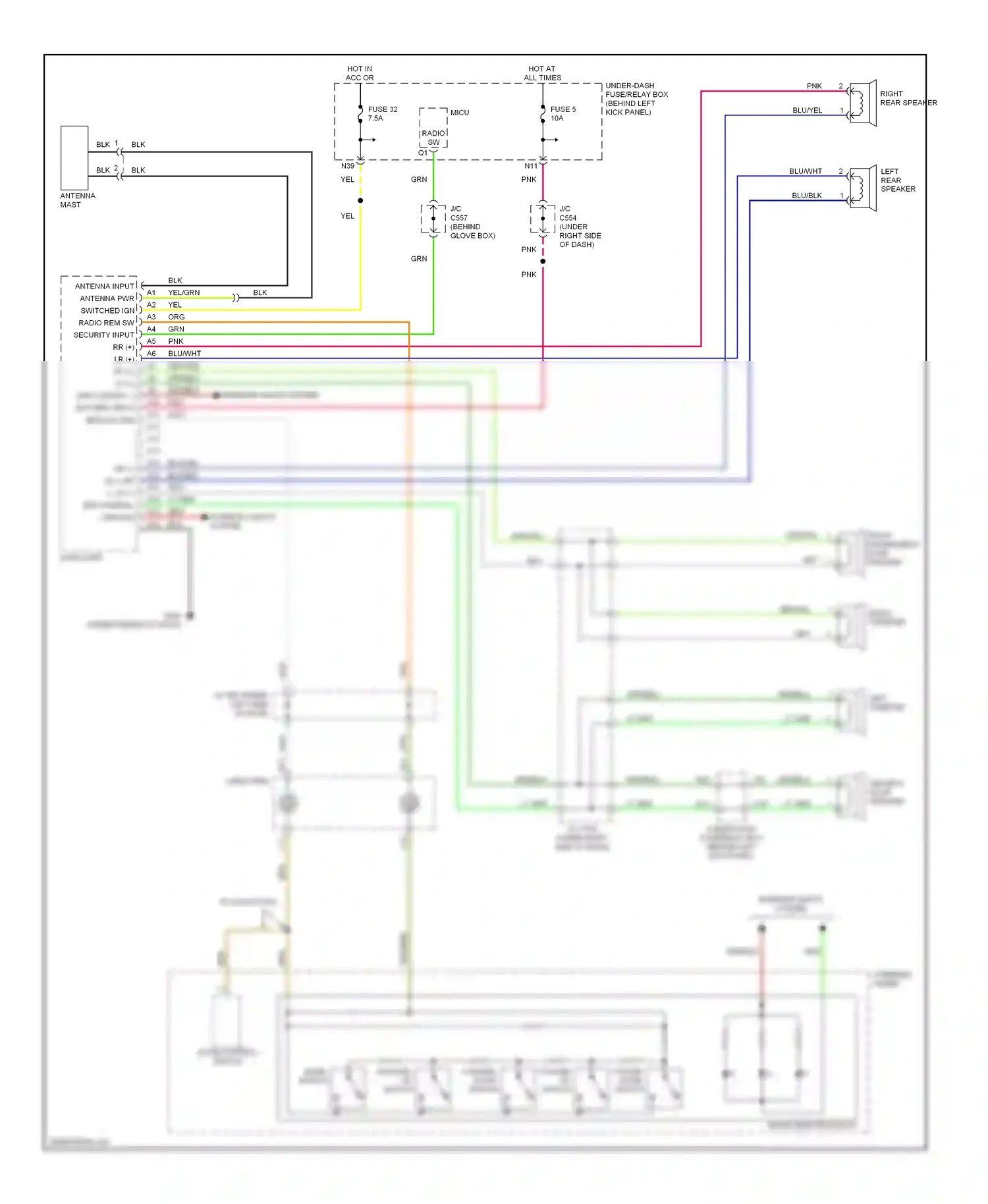 Wiring diagram volume down switch for Honda Accord VII facelift (2005-2008) (5 of 7)