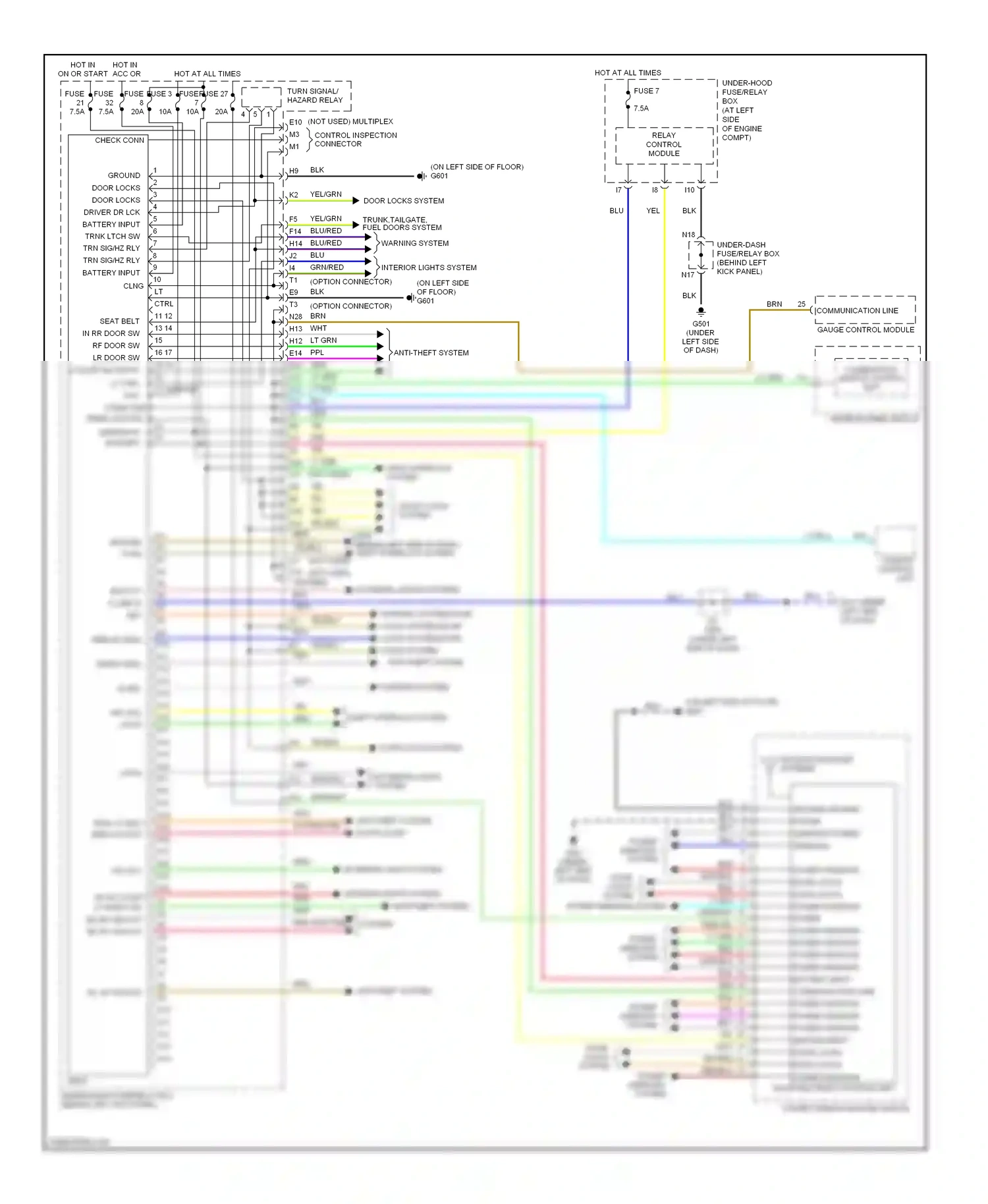 Wiring diagram warning system for Honda Accord VII facelift (2005-2008) (2 of 2)