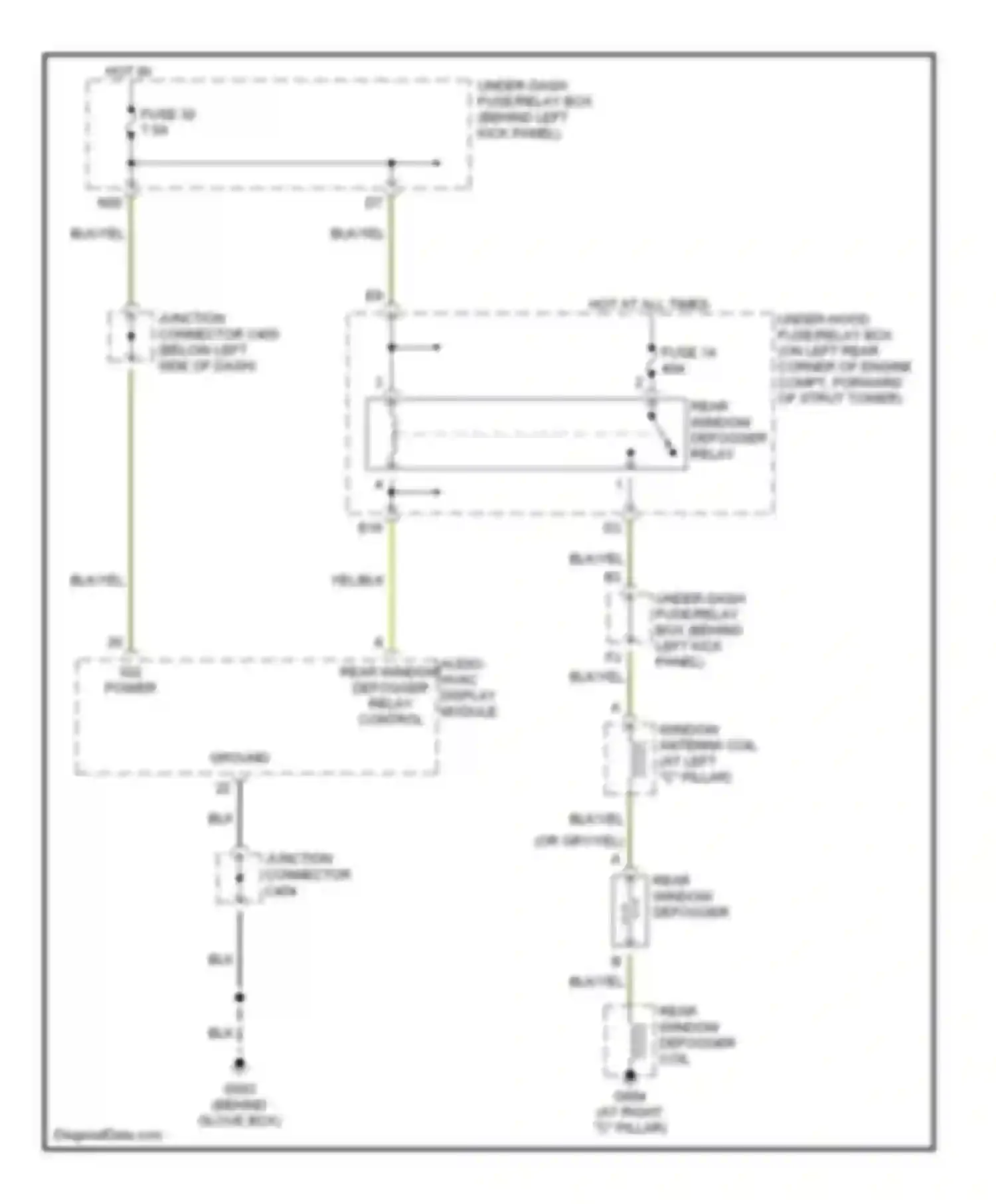 Accord Honda VII (2002-2006): Rear defogger circuit, manual a/c