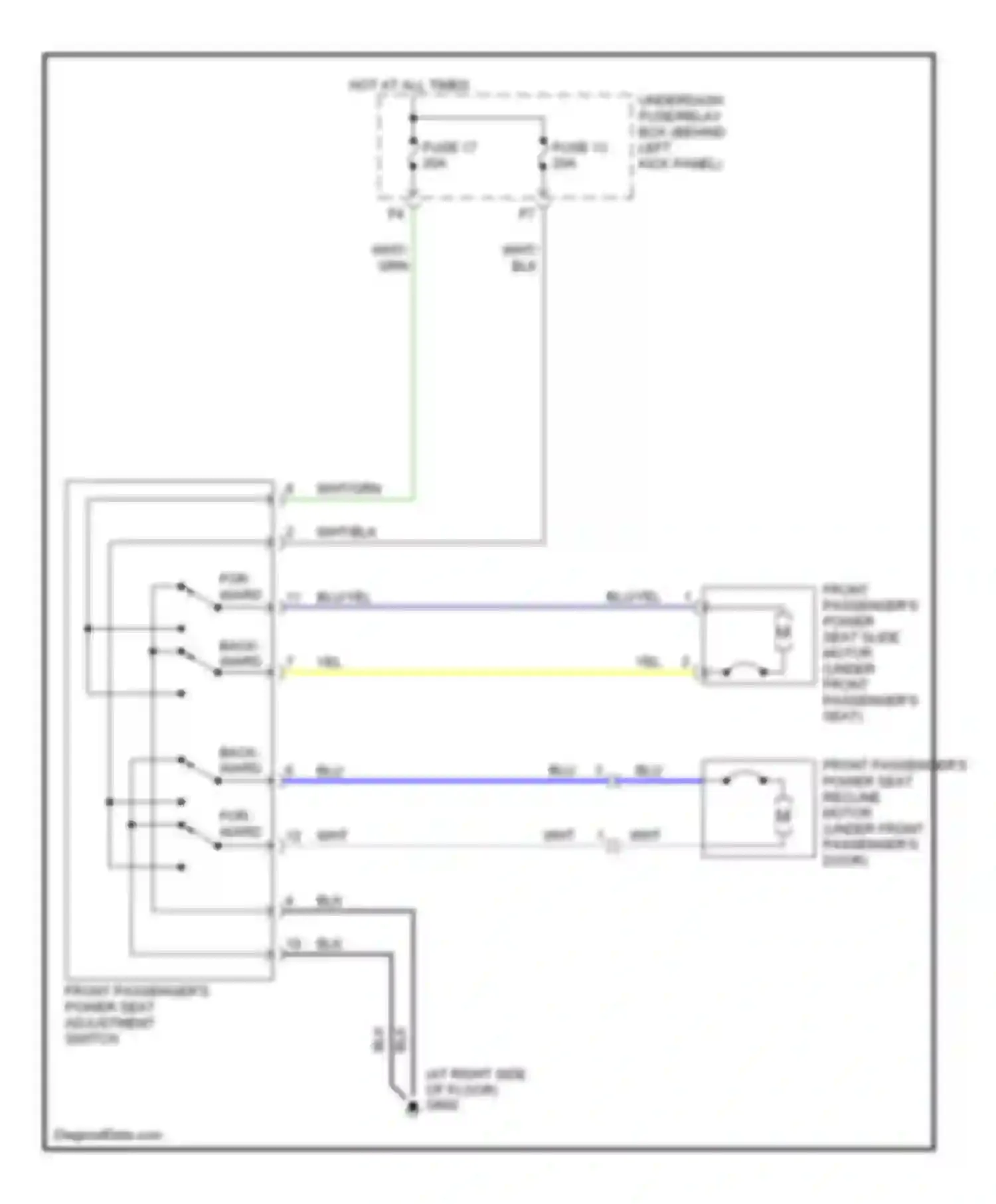 Accord Honda VII (2002-2006): Passenger"s power seat circuit